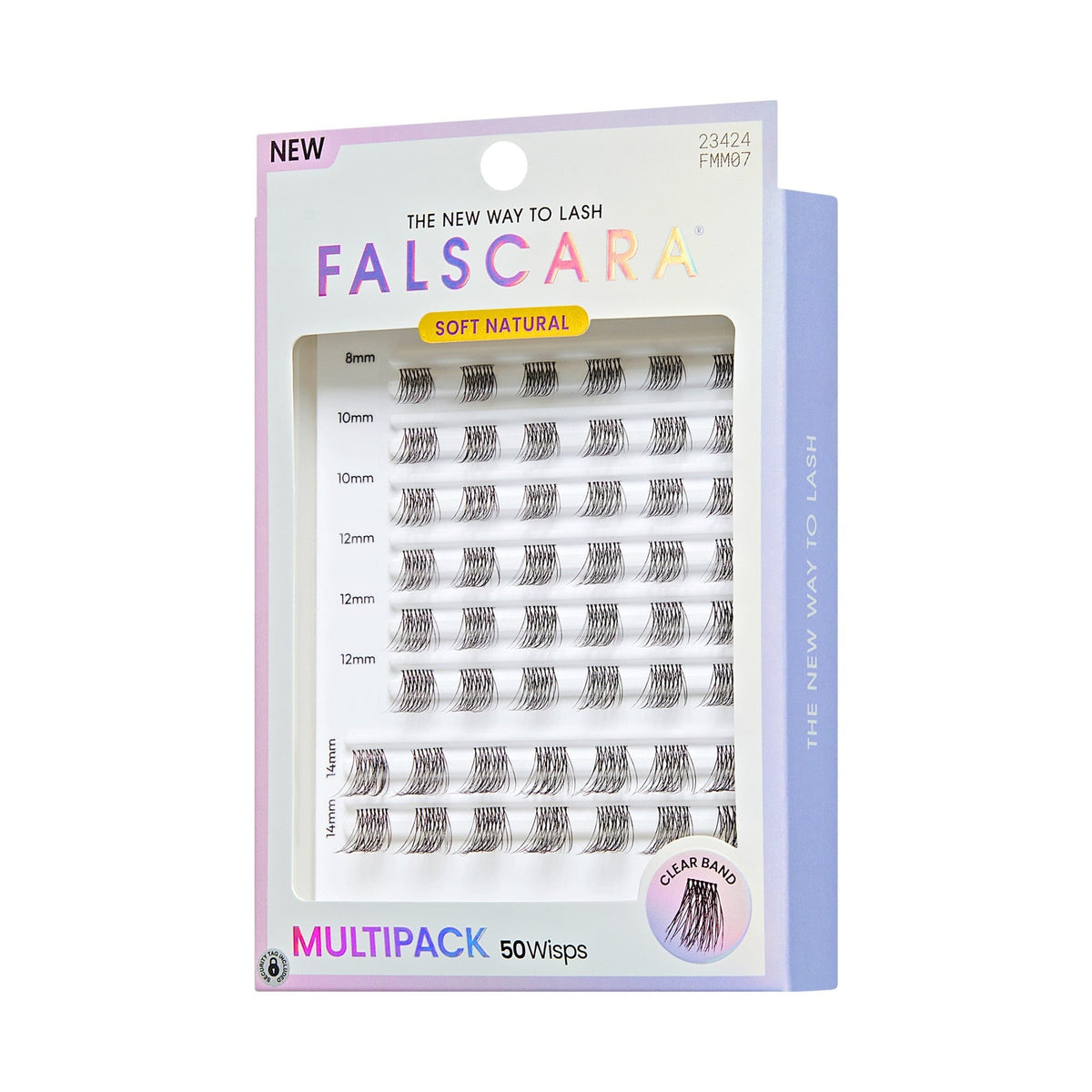 Falscara Soft Natural Mega Multipack | DIY False Lash Extensions, Cluster Lash, Wispy Lashes, 50 Wisps, 8mm-14mm