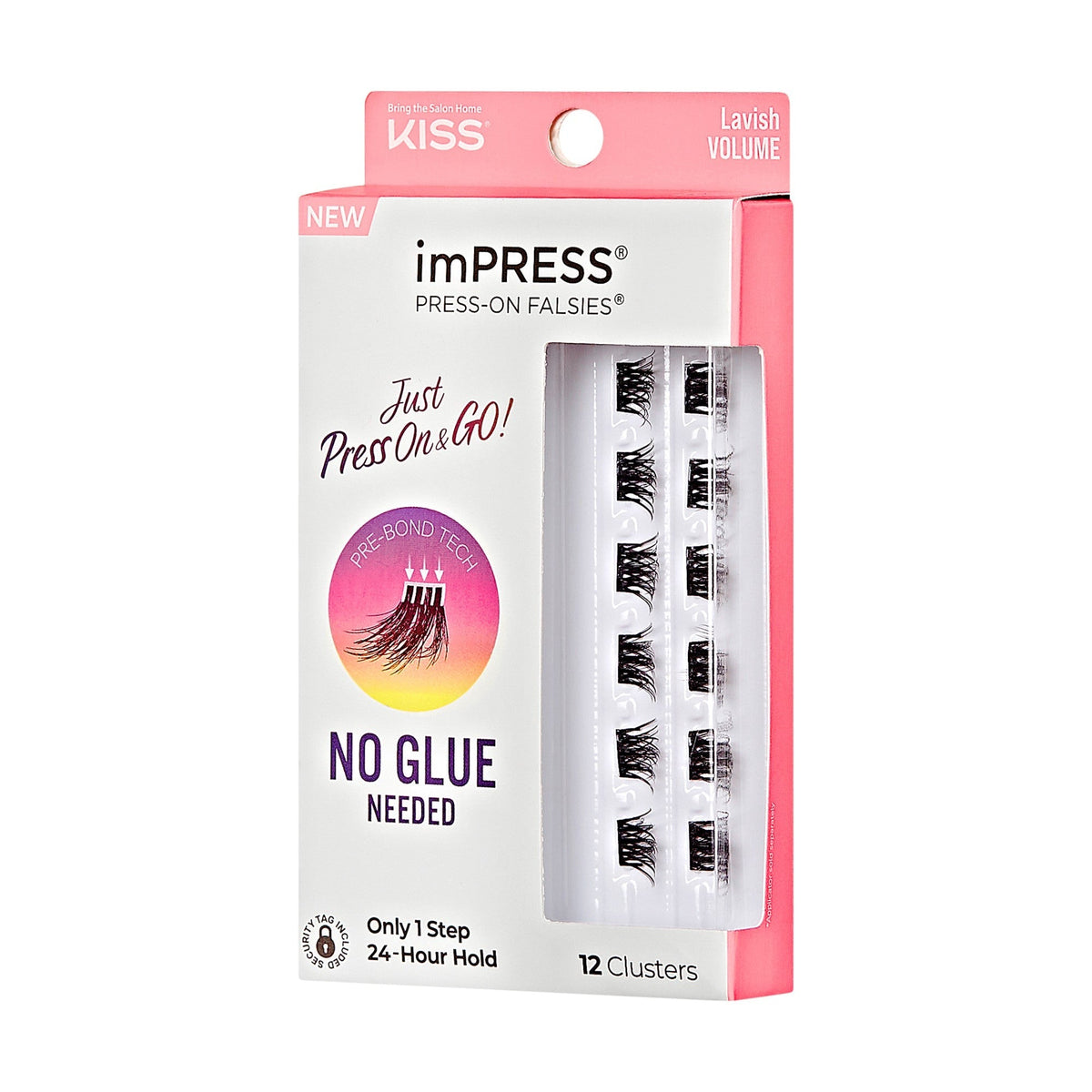 Impress Falsies Pre-Glued False Eyelashes Minipack - Lavish | 12 Lash Clusters, 12mm-14mm