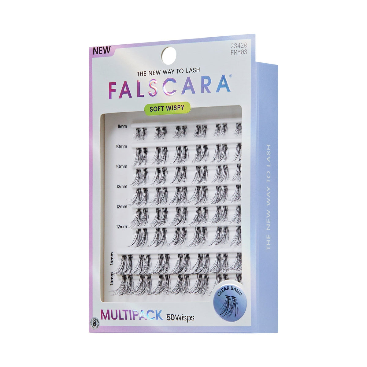Falscara Soft Wispy Mega Multipack | DIY False Lash Extensions, Cluster Lash, Wispy Lashes, 50 Wisps, 8mm-14mm