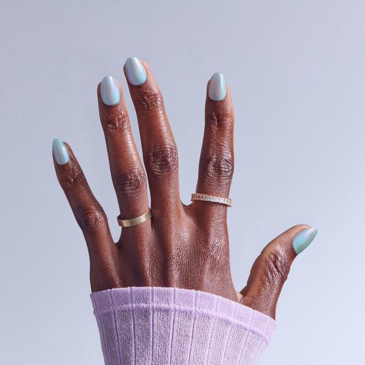 Kiss Glam Embellished Press On Fake Glue Nails - Sugar Lake | Design, Blue, Short, Almond