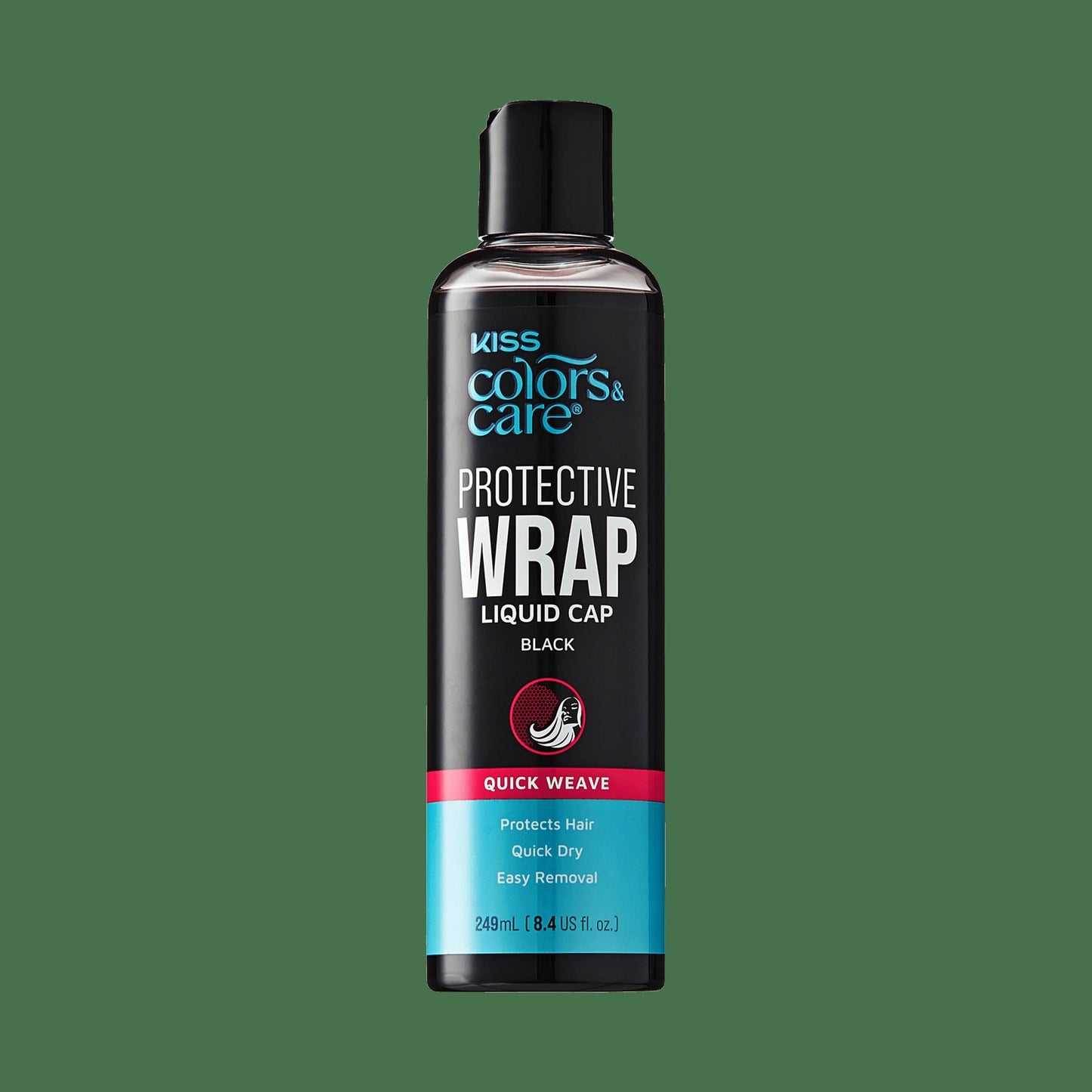 Kiss Colors & Care Protective Wrap Liquid | Black, For Quick Weaves, Quick-Drying, 8.4 fl oz, Hair Care