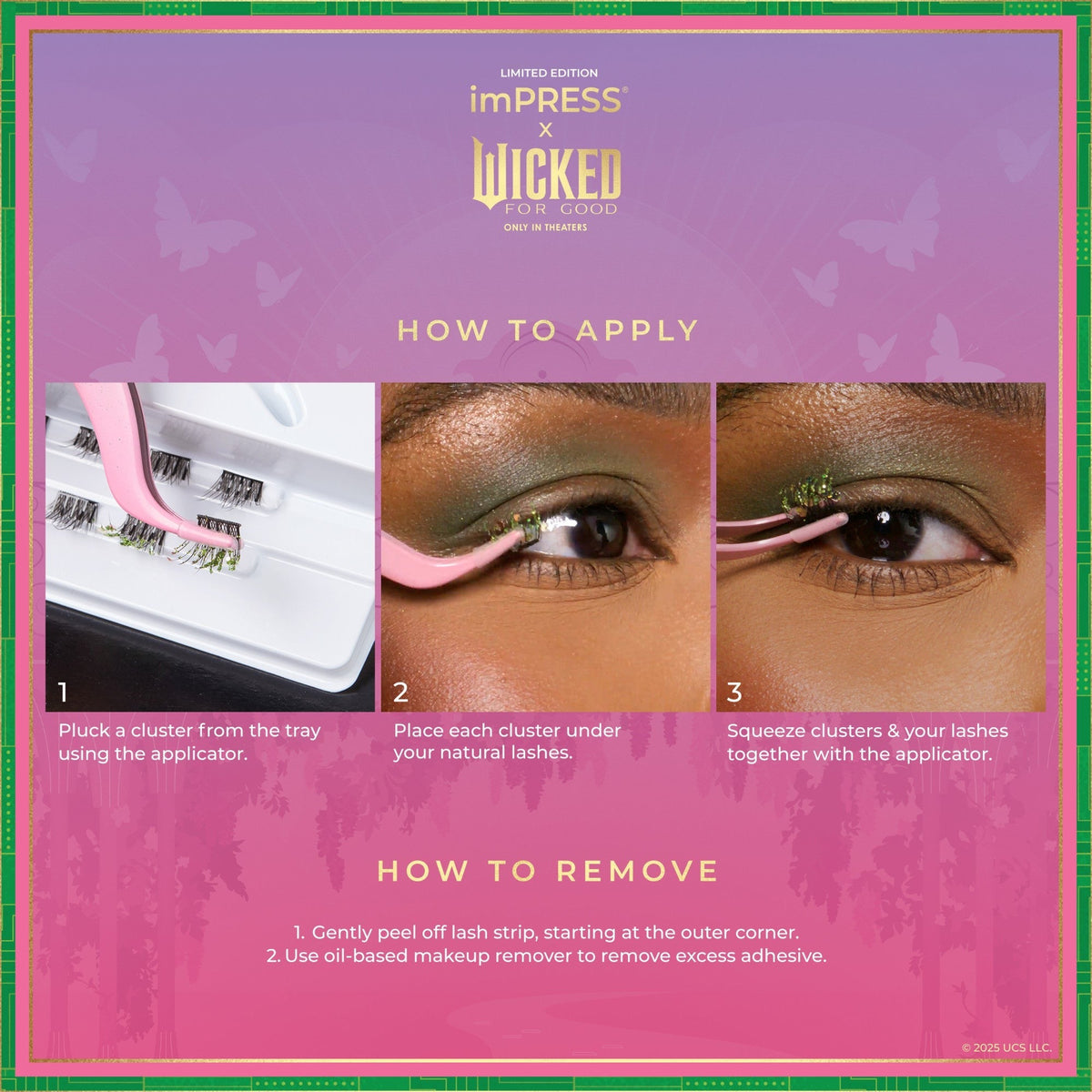 Impress X WICKED: FOR GOOD | Friends Till The End | 12 Lash Clusters, 8mm-10mm