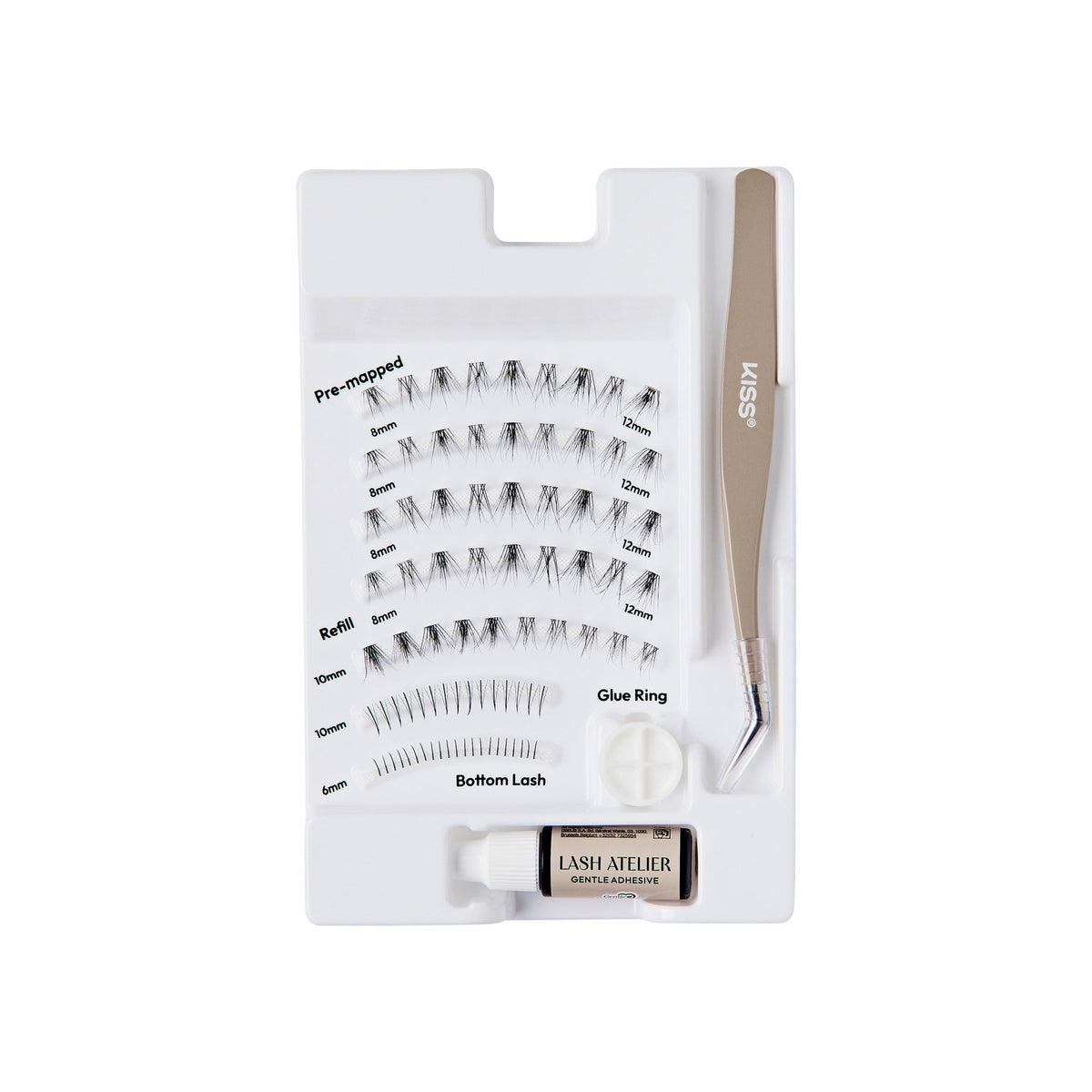 Kiss Lash Atelier False Eyelash Extensions Design Kit - Natural | 46 Clusters, 36 Single Lashes, Cluster Lashes, Individual Lashes, 6mm-12mm