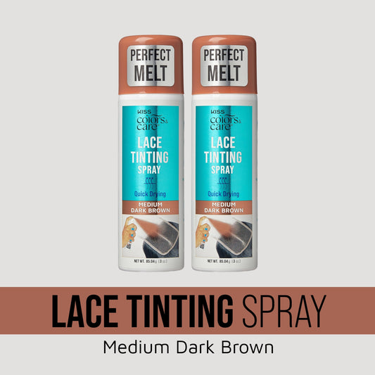 Kiss Colors & Care Lace Tinting Spray Medium Dark Brown Bundle 2 Pack