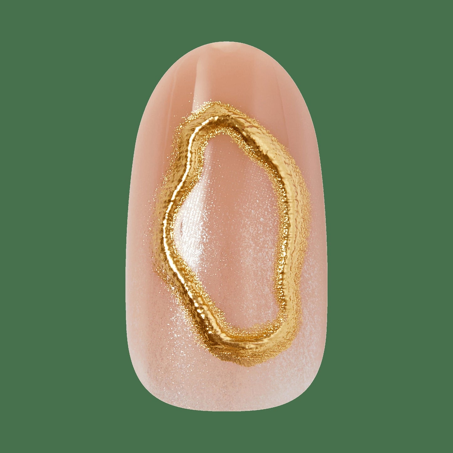Kiss Glam 3D & Jewel Press On Fake Glue Nails - Blossoming Love | 3D & Jewel Design, Beige & Gold, Medium, Round