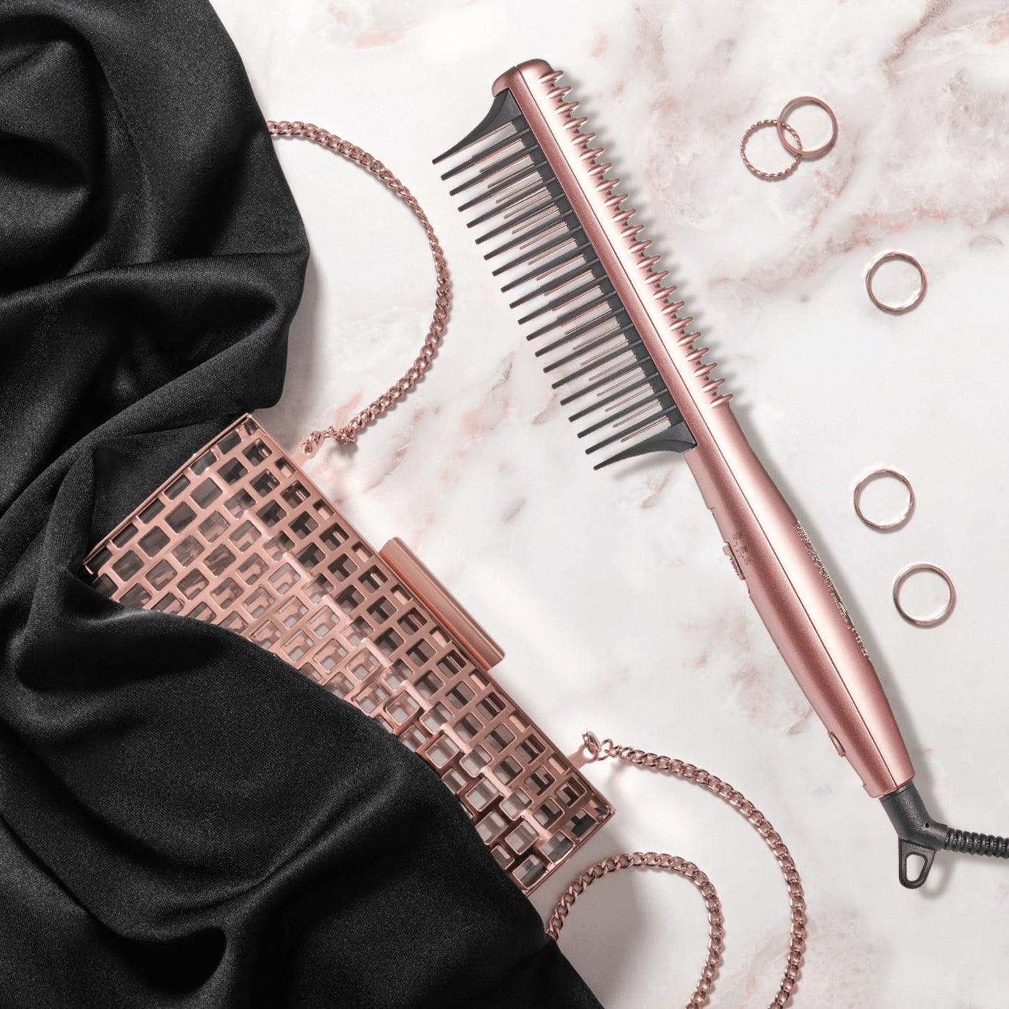 Kiss Dry & Style Tourmaline Ceramic Heat Brush | Hair Straightener, Hair Tools
