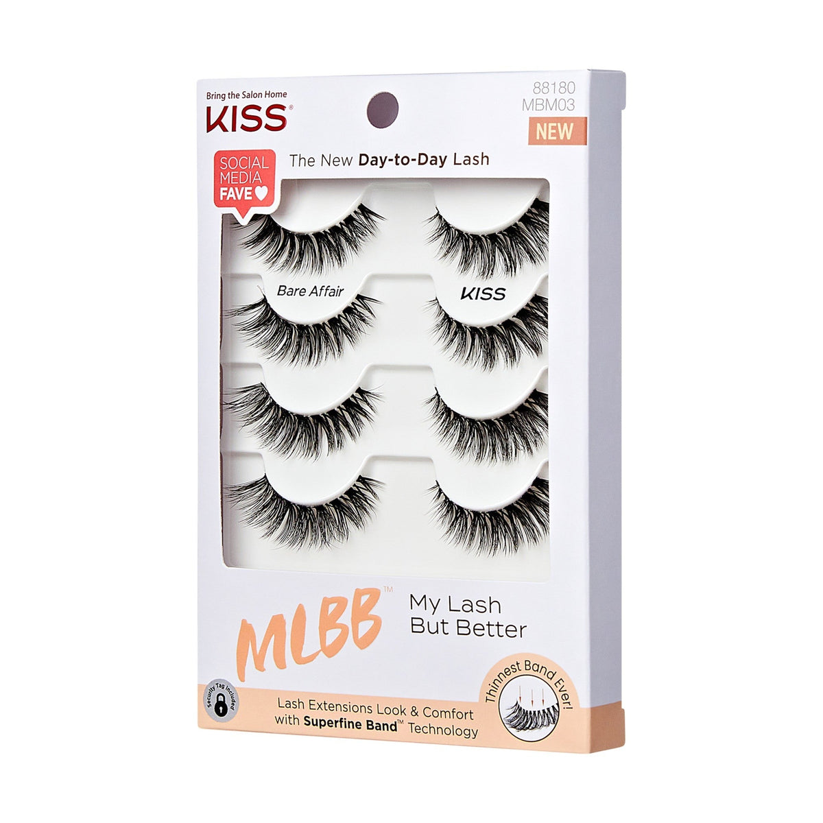 Kiss My Lash But Better False Eyelashes 4-Pair Multipack - Bare Affair | 4 Pairs, Strip Lashes, 12mm