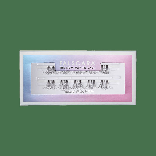 Falscara Wispy Single Pack | DIY False Lash Extensions, Natural, Cluster Lash, Wispy Lashes, 10 Wisps, 14mm