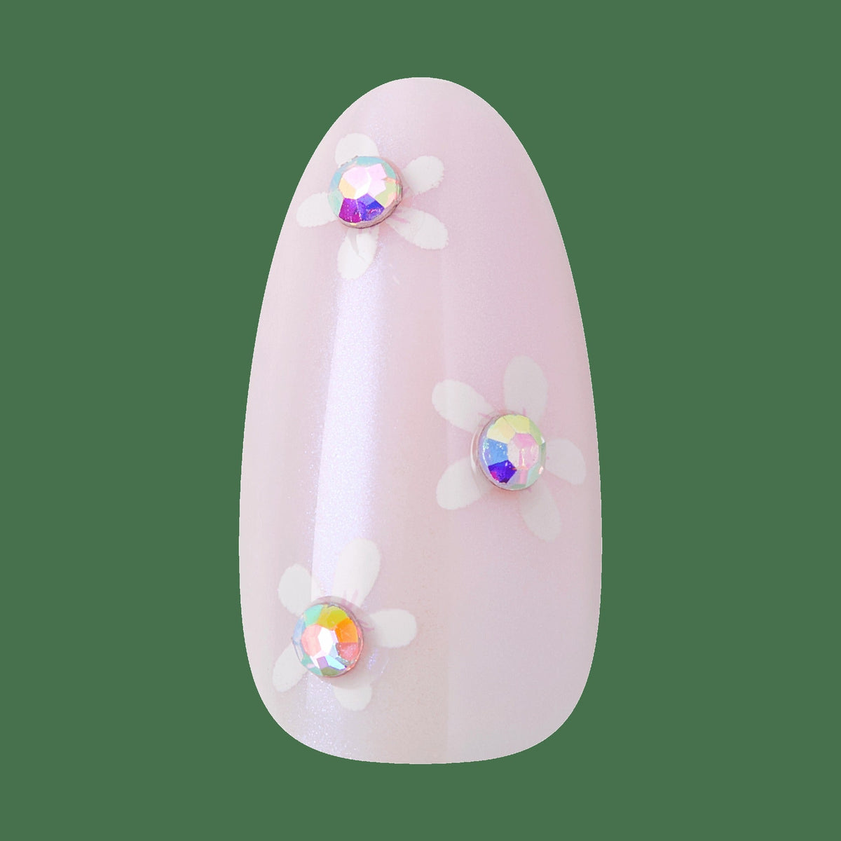 Kiss Glam 3D & Jewel Press On Fake Glue Nails - Breeze of Bliss | Design, Pink, Medium, Almond