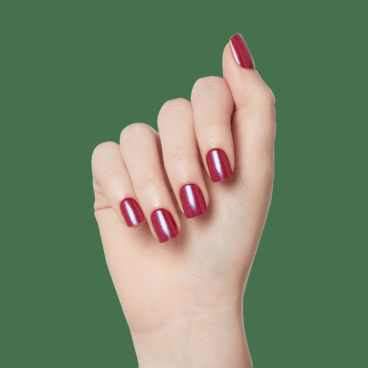 colorFX by Impress No Glue Fake Press On Nails - This City | Solid, Red, Short, Squoval, Manicure
