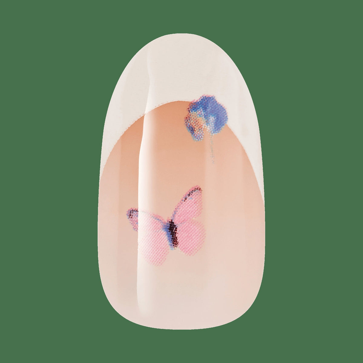 Impress Design No Glue Fake Press On Nails - Elegance | French Design, Multicolor, Medium, Oval, Manicure