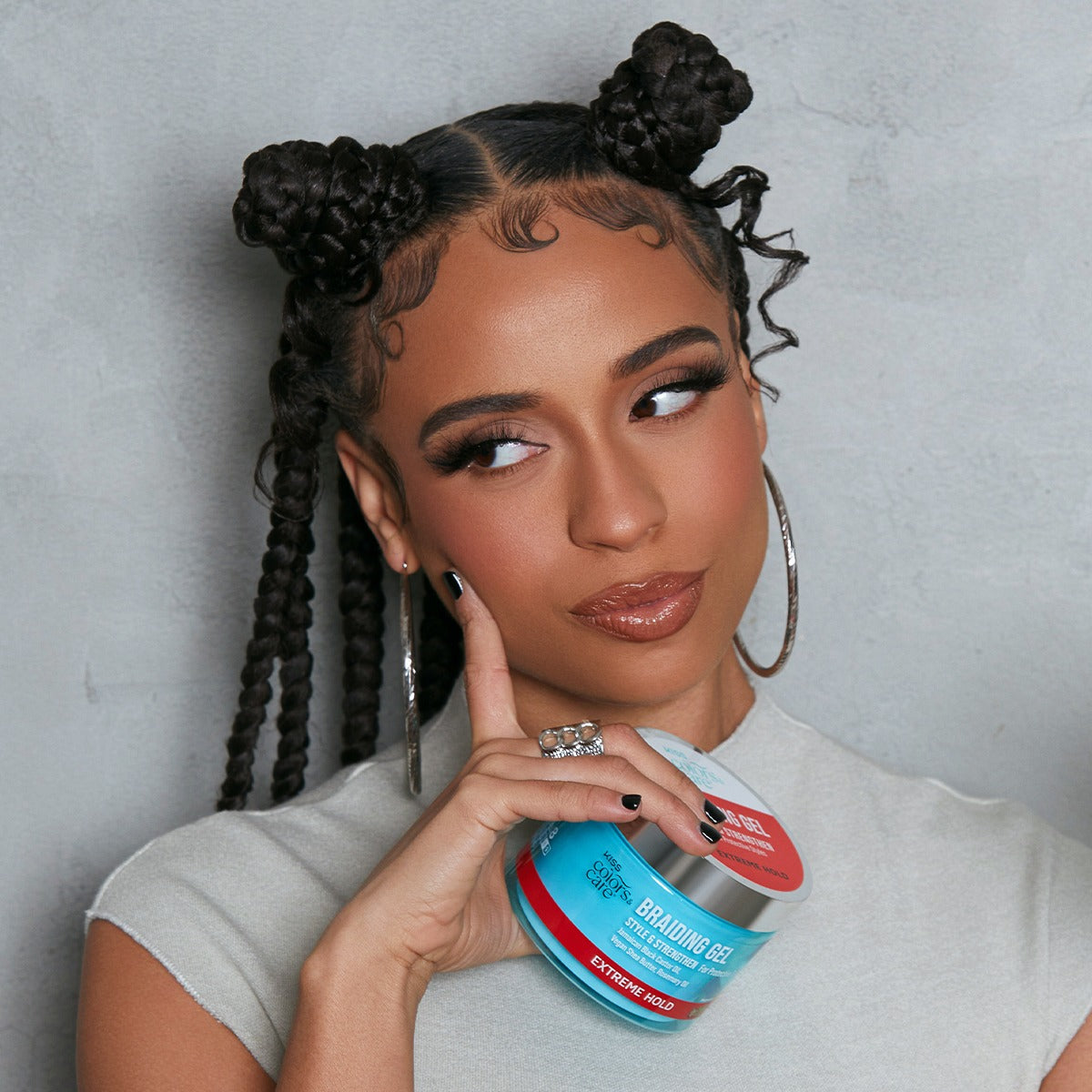 Kiss Colors & Care Braiding Gel | Extreme Hold, Braid Gel, Twist Gel, Style & Strengthen, 6 oz, Hair Care