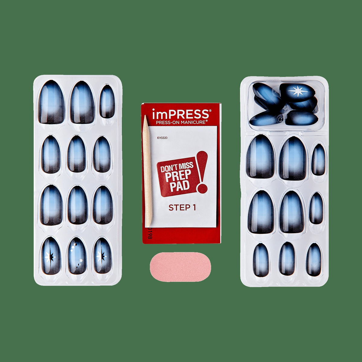 Impress Design No Glue Fake Press On Nails - Lovesome | Design, Blue, Medium, Almond, Manicure