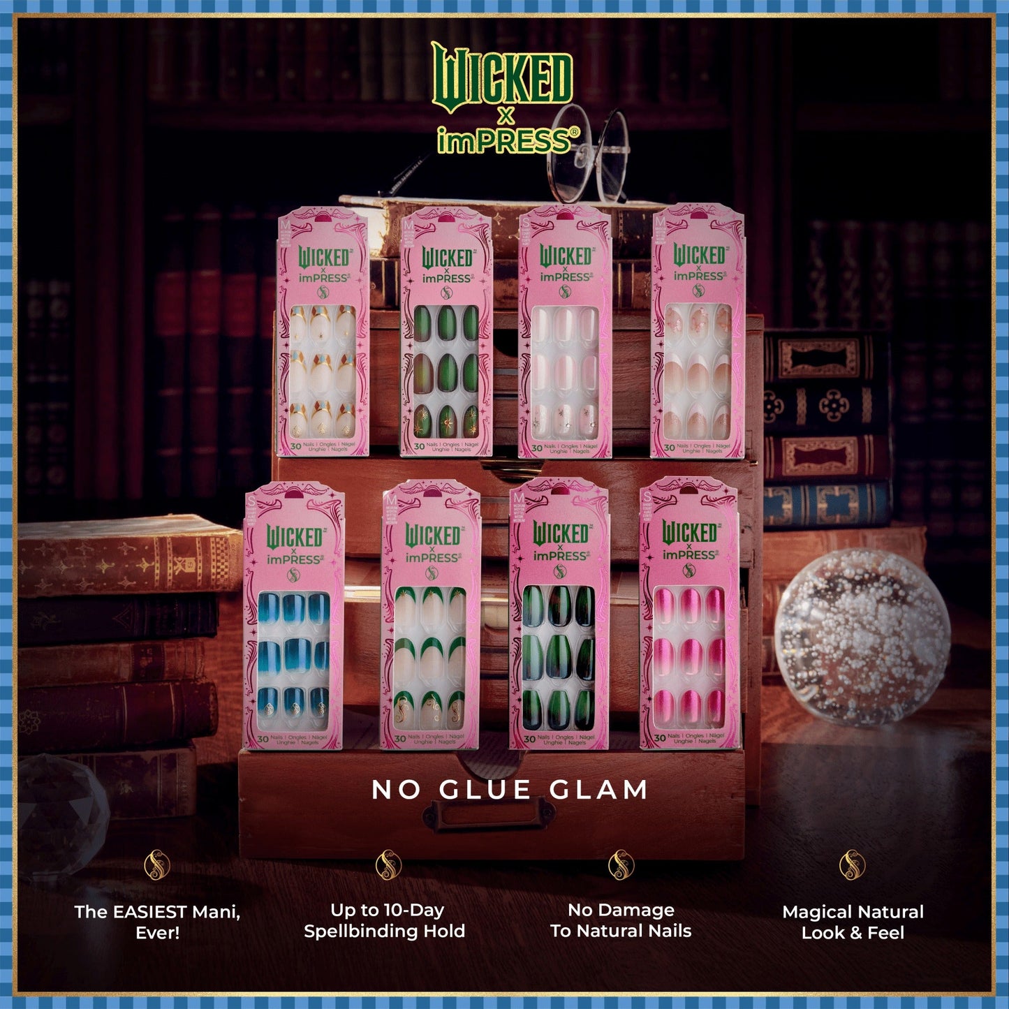 WICKED X Impress | Always Been Green | French Design, Green, Medium, Oval, Manicure