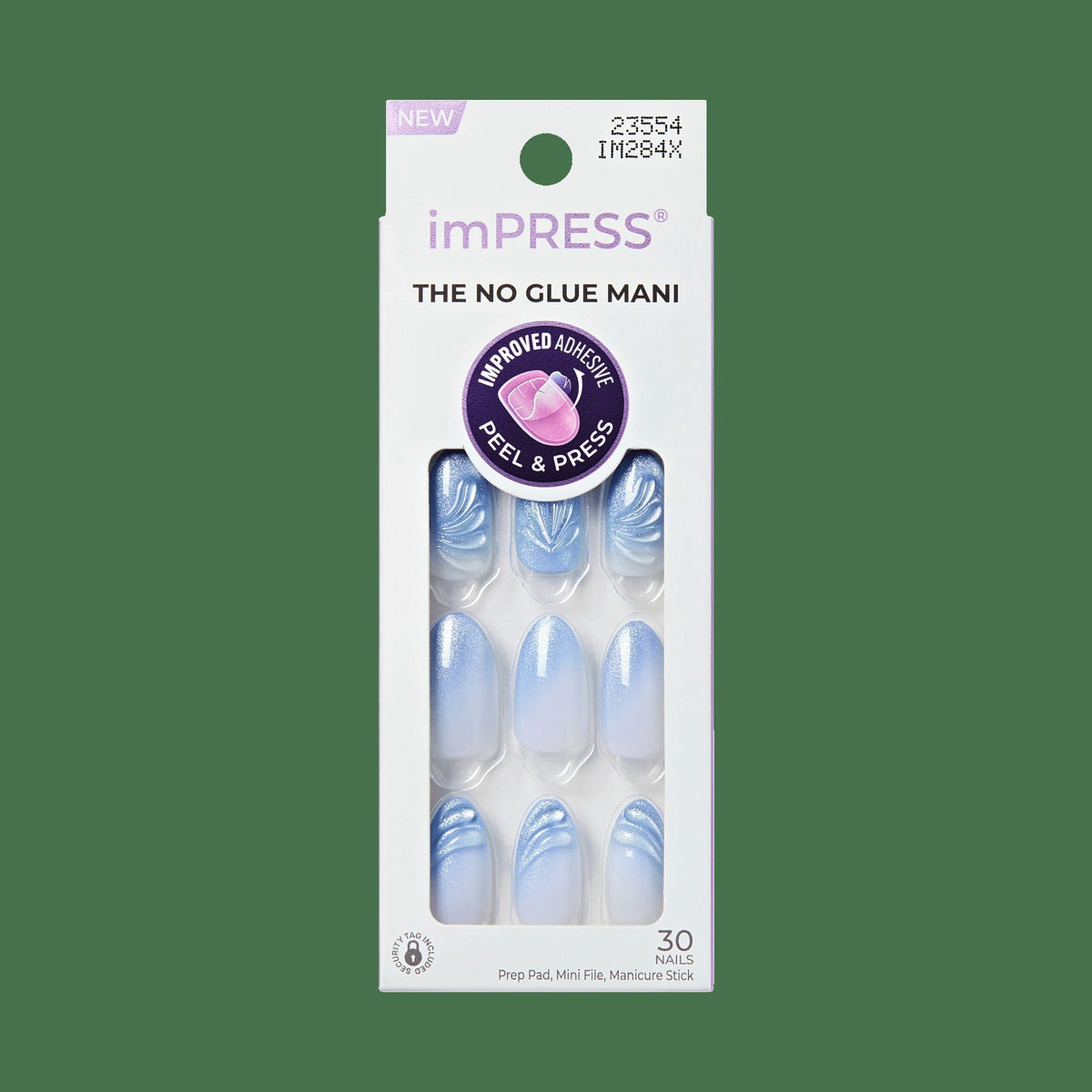 Impress Design No Glue Fake Press On Nails - Ciel | Design, Blue, Medium, Almond, Manicure