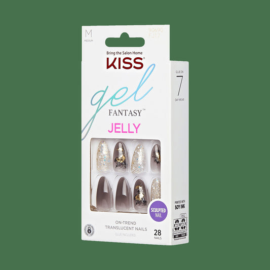 Kiss Gel Fantasy Jelly Press On Glue Nails - Floral Jelly
