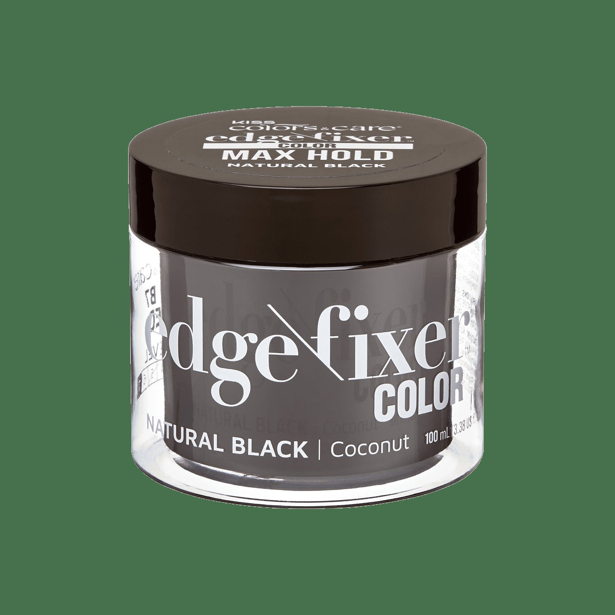 Kiss Colors & Care Edge Fixer Color Gel - Natural Black | Edge Control, Baby Hair Gel, Maximum Hold, 100 ml, Hair Care