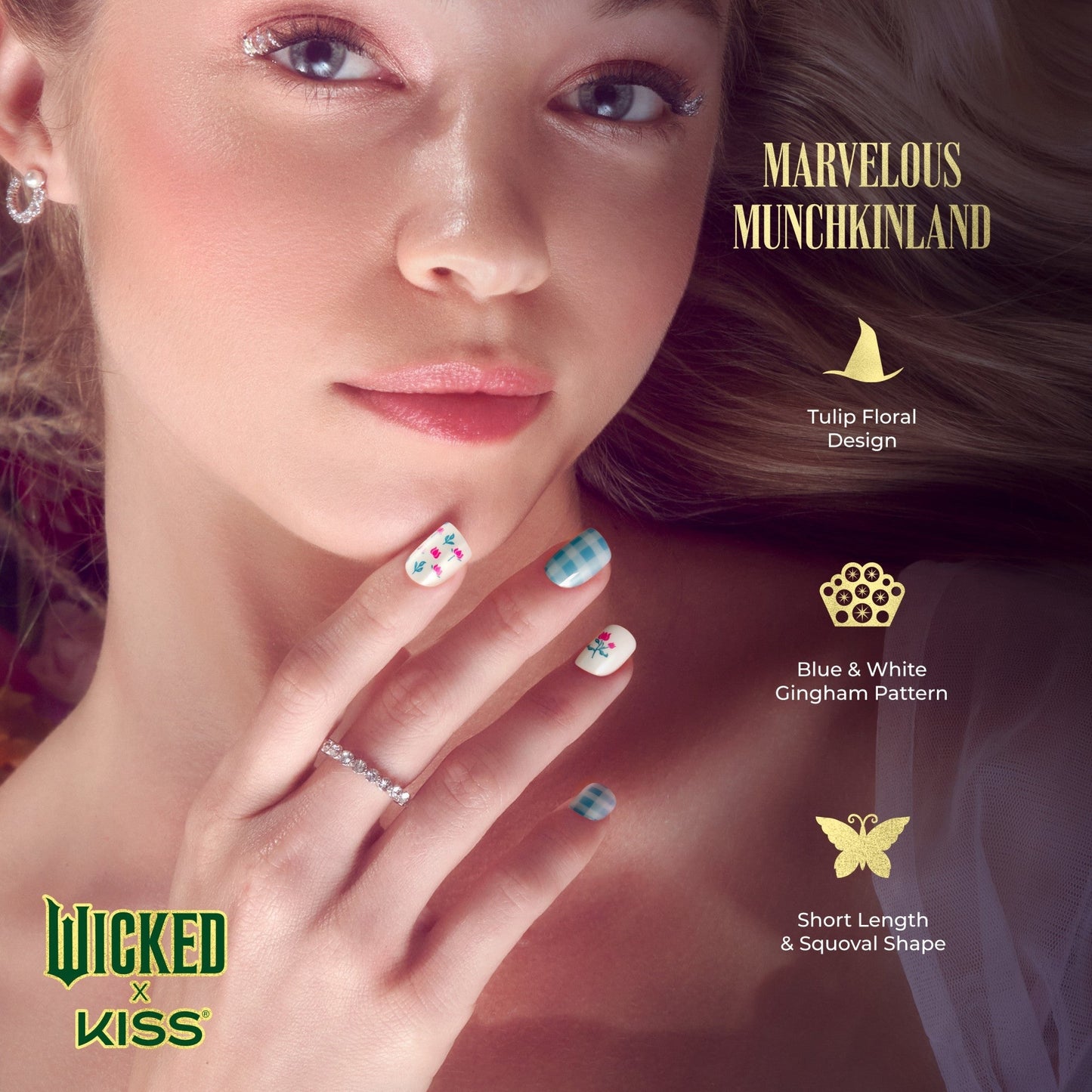 WICKED X Kiss | Marvelous Munchkinland | Design, Blue, Short, Squoval