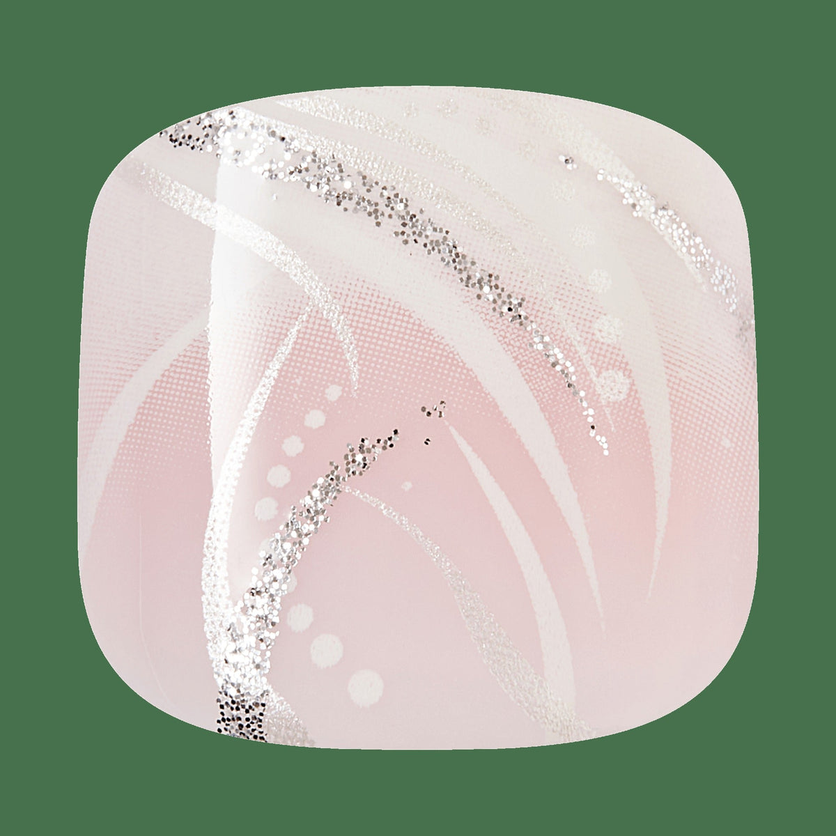 Impress Design No Glue Fake Press On Toenails - Is This Love | Design, Pink & White, Short, Squoval, Pedicure