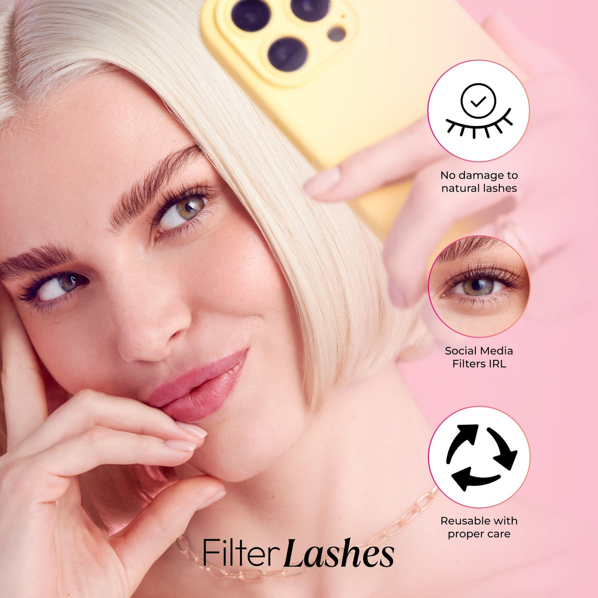 Kiss Filter Lashes False Eyelashes -The Glow Up Filter | 1 Pair, Strip Lashes, 7mm-11mm