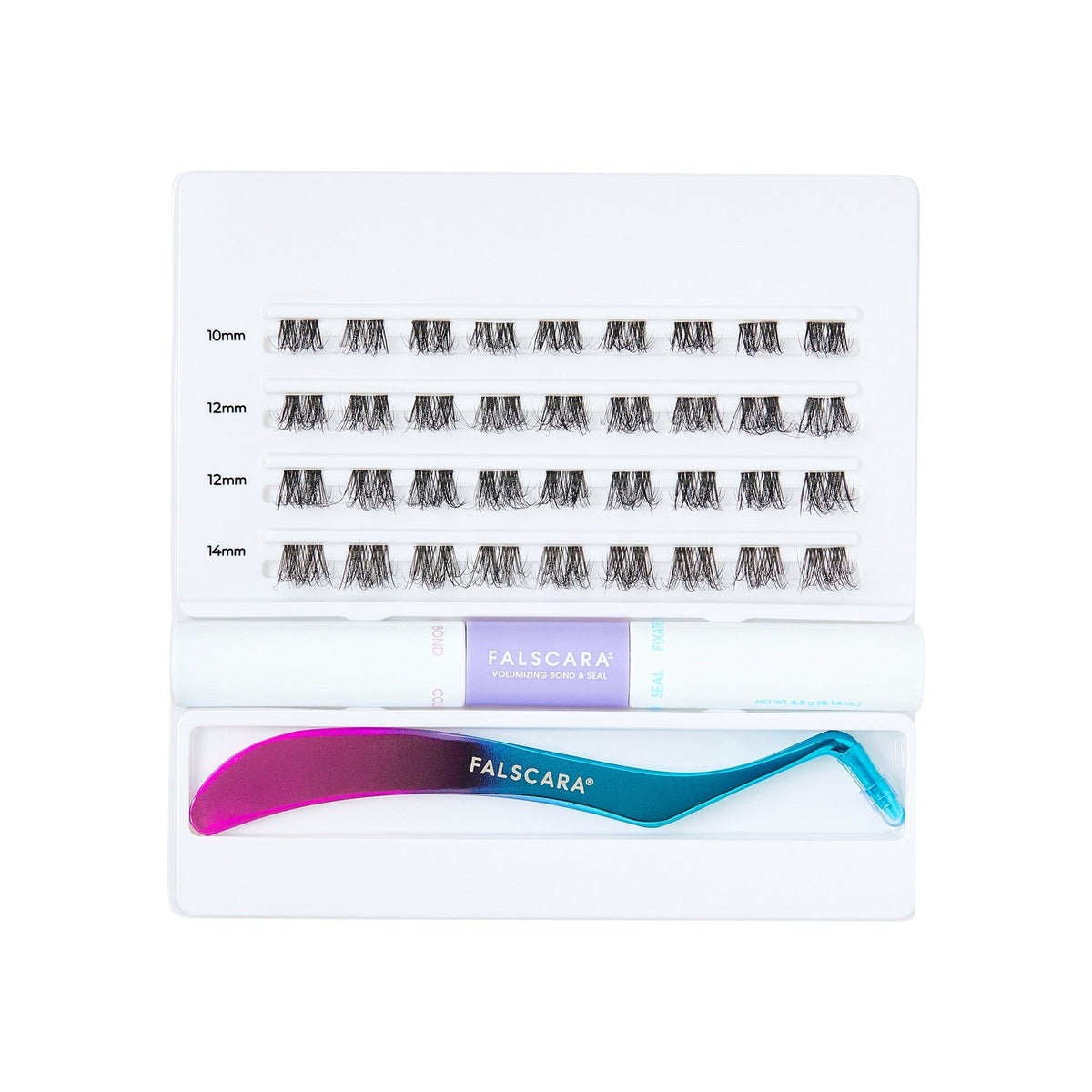 Falscara Bold Wispy Essentials Kit | DIY False Lash Extensions, Cluster Lash, Wispy Lashes, 36 Wisps, 10mm-14mm