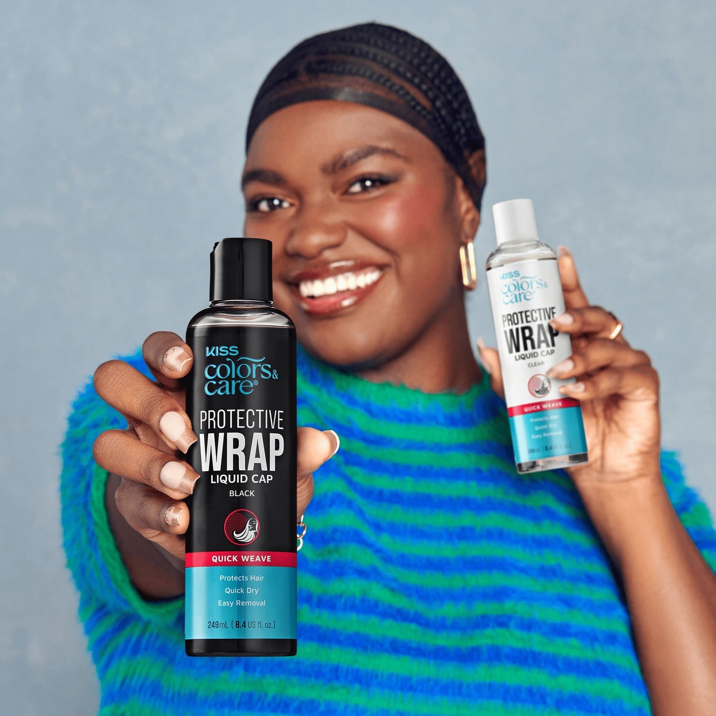 Kiss Colors & Care Protective Wrap Liquid | Black, For Quick Weaves, Quick-Drying, 8.4 fl oz, Hair Care