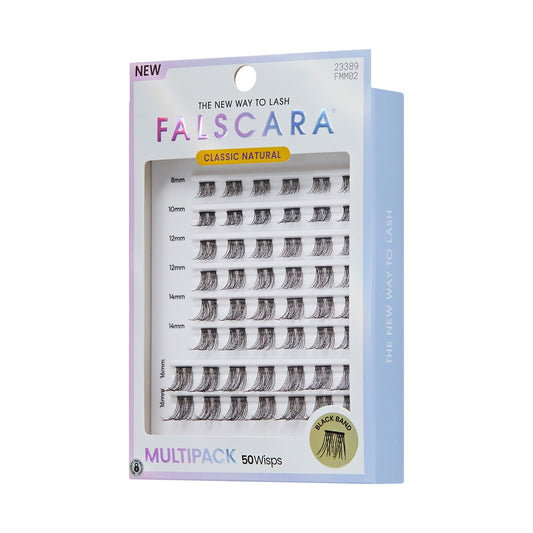 Falscara Classic Natural Mega Multipack | DIY False Lash Extensions, Cluster Lash, Wispy Lashes, 50 Wisps, 8mm-16mm