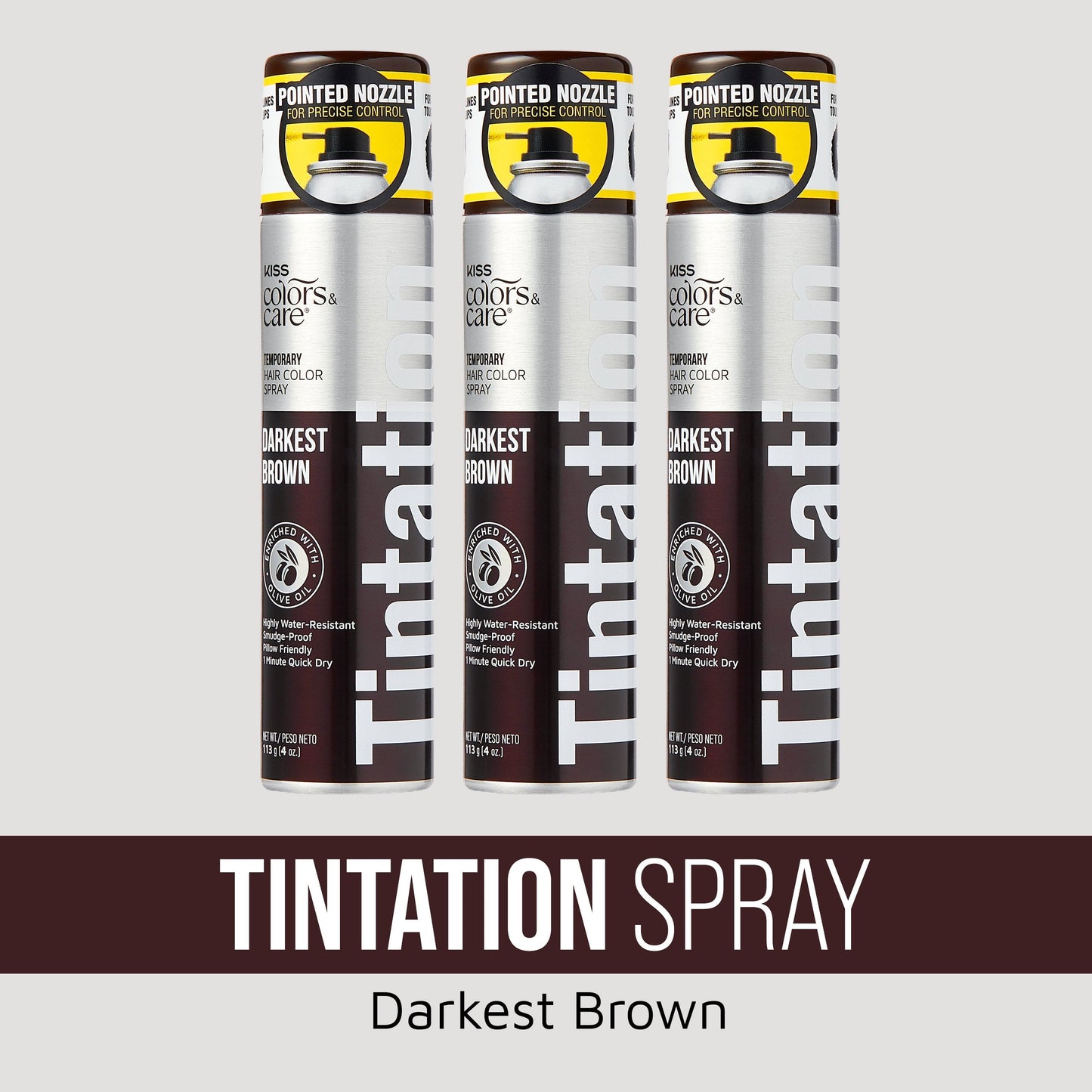 Kiss Colors & Care Tintation Spray Darkest Brown Bundle - 3 Pack