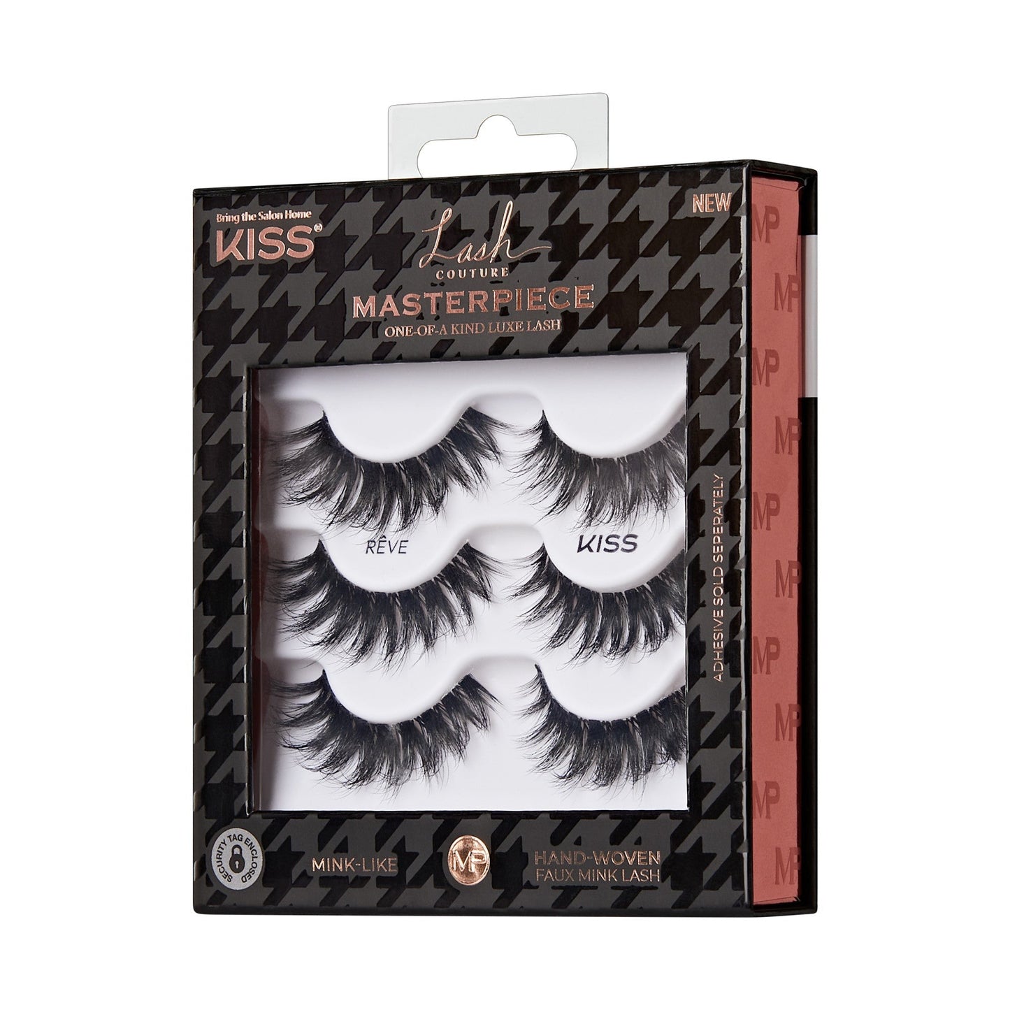 Kiss Lash Couture Masterpiece False Eyelashes Multipack - Mink Like Wispy | 3 Pairs, Strip Lashes, 7mm-16mm