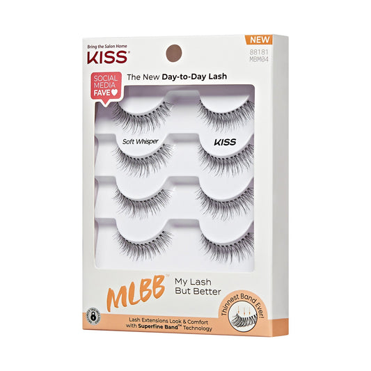Kiss My Lash But Better False Eyelashes 4-Pair Multipack - Soft Whisper | 4 Pairs, Strip Lashes, 7mm-10mm
