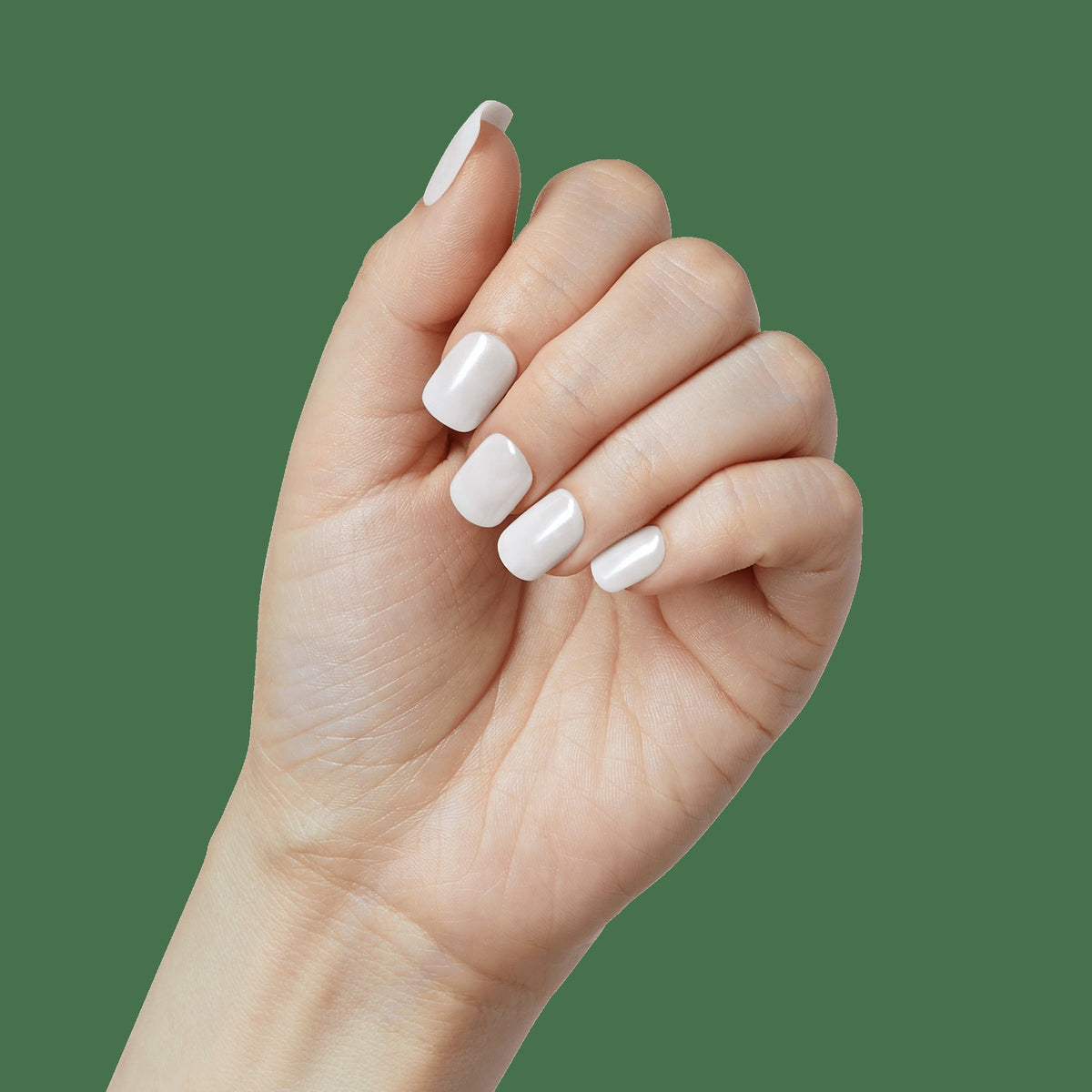 colorFX by Impress No Glue Fake Press On Nails - Universal | Solid, White, Short, Squoval, Manicure