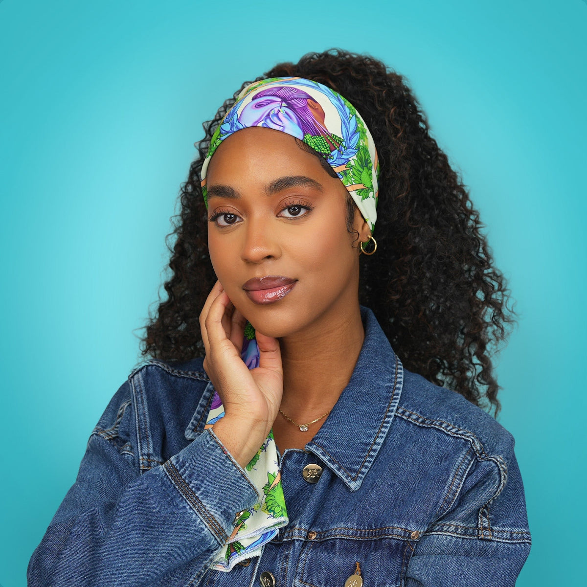 Kiss Colors & Care Limited Edition BIFC Satin Wrap Scarf - Jacques Agbobly | Head Scarf, Hair Scarf, 60"L x 16"W, Hair Accessories