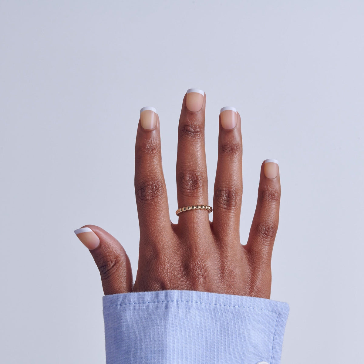 Kiss Core French Press On Fake Glue Nails - Perfection | French Tips, White, Petite, Squoval
