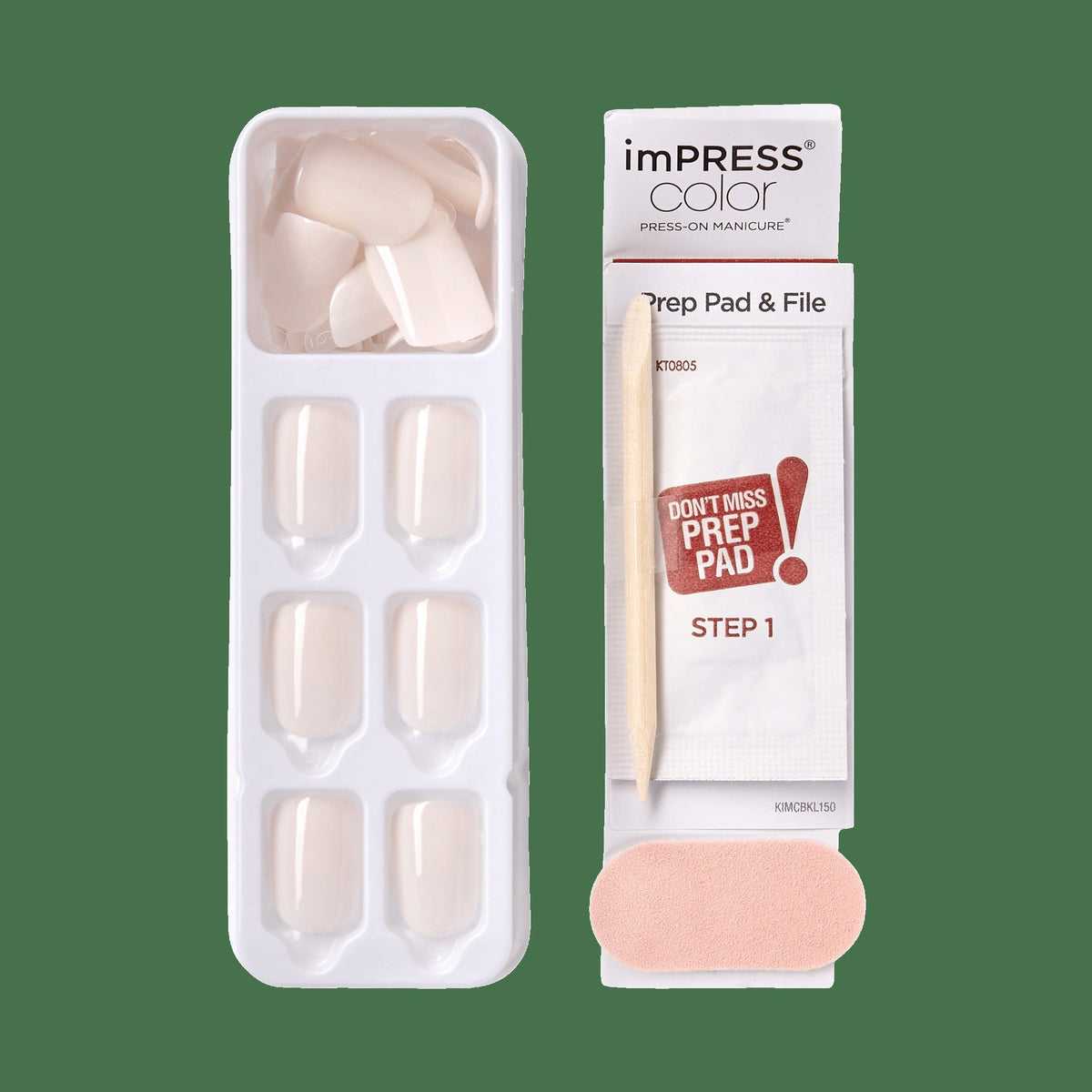 Impress Color No Glue Fake Press On Nails - Point Pink | Solid, Pink, Short, Squoval, Manicure