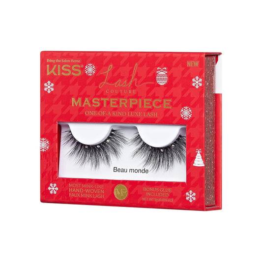 Kiss Lash Couture Masterpiece Holiday False Eyelashes - Beau monde | 1 Pair, Strip Lashes, 16mm