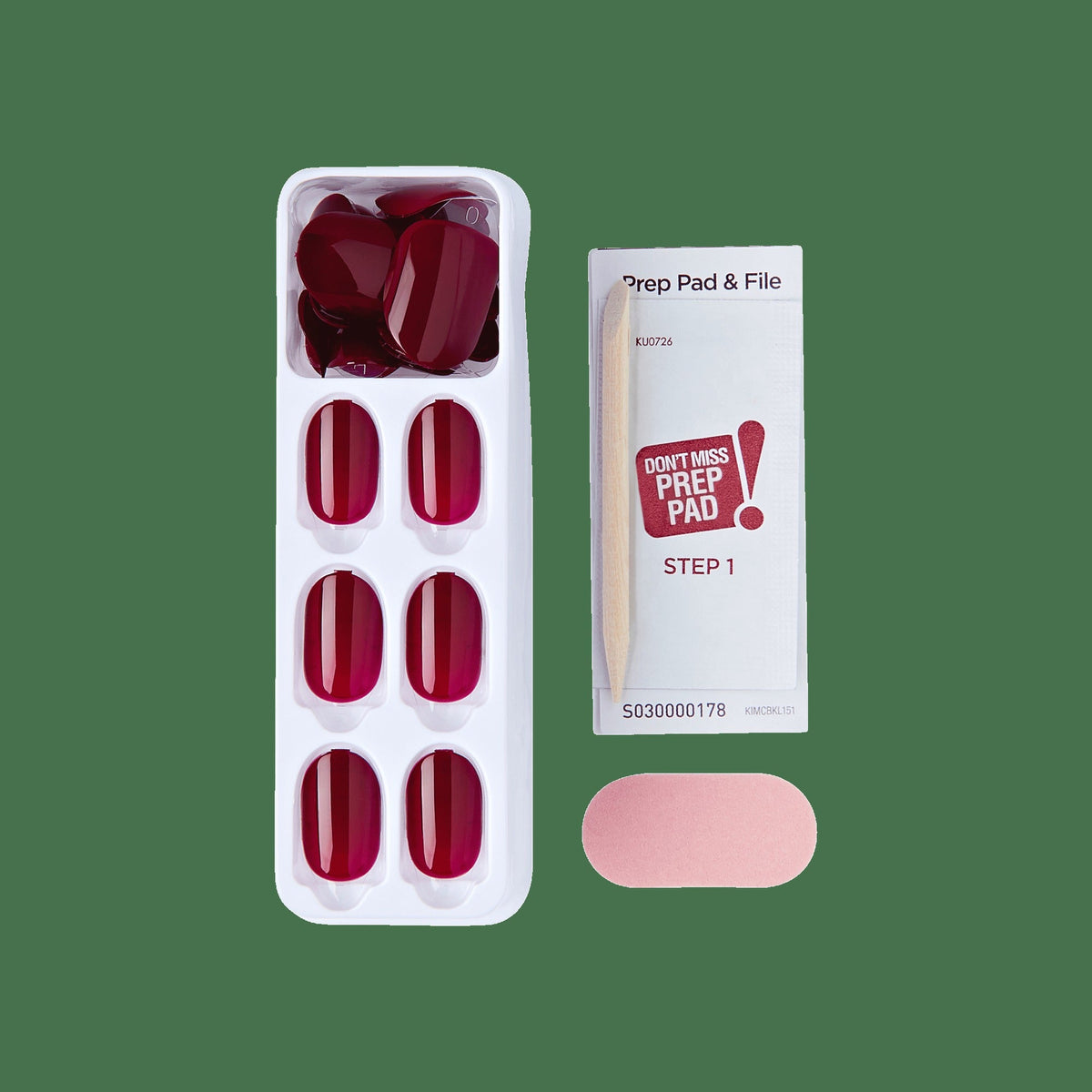Impress Color No Glue Fake Press On Nails - Maplewood | Solid, Red, Short, Oval, Manicure