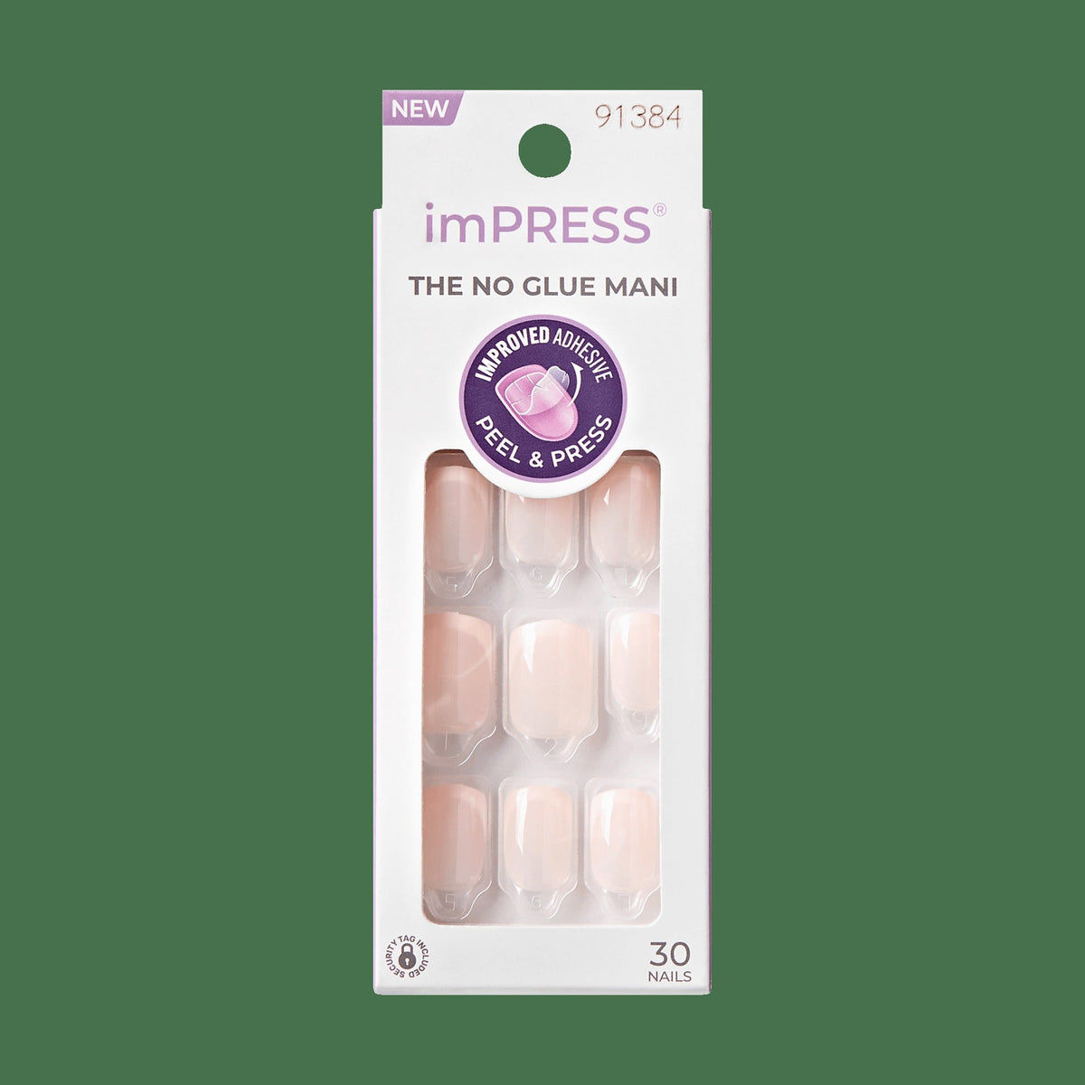 Impress French No Glue Fake Press On Nails - Heroic | French Tips, White & Neutral, Short, Squoval, Manicure