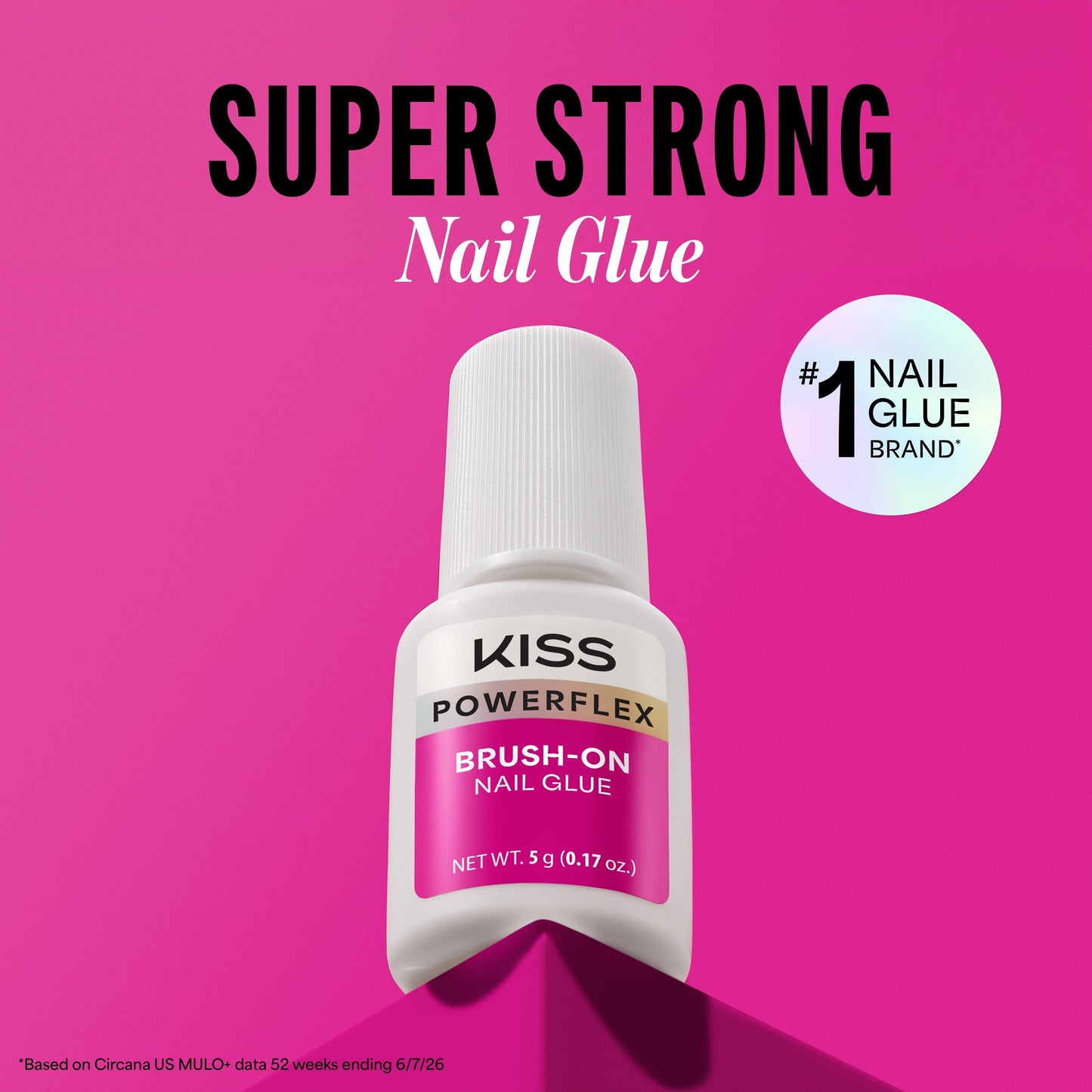 Kiss PowerFlex Brush-On Fake Nail Glue - 0.17 oz. | Nail Adhesive, Press-On Glue, Applies Like Polish, Lasting Wear