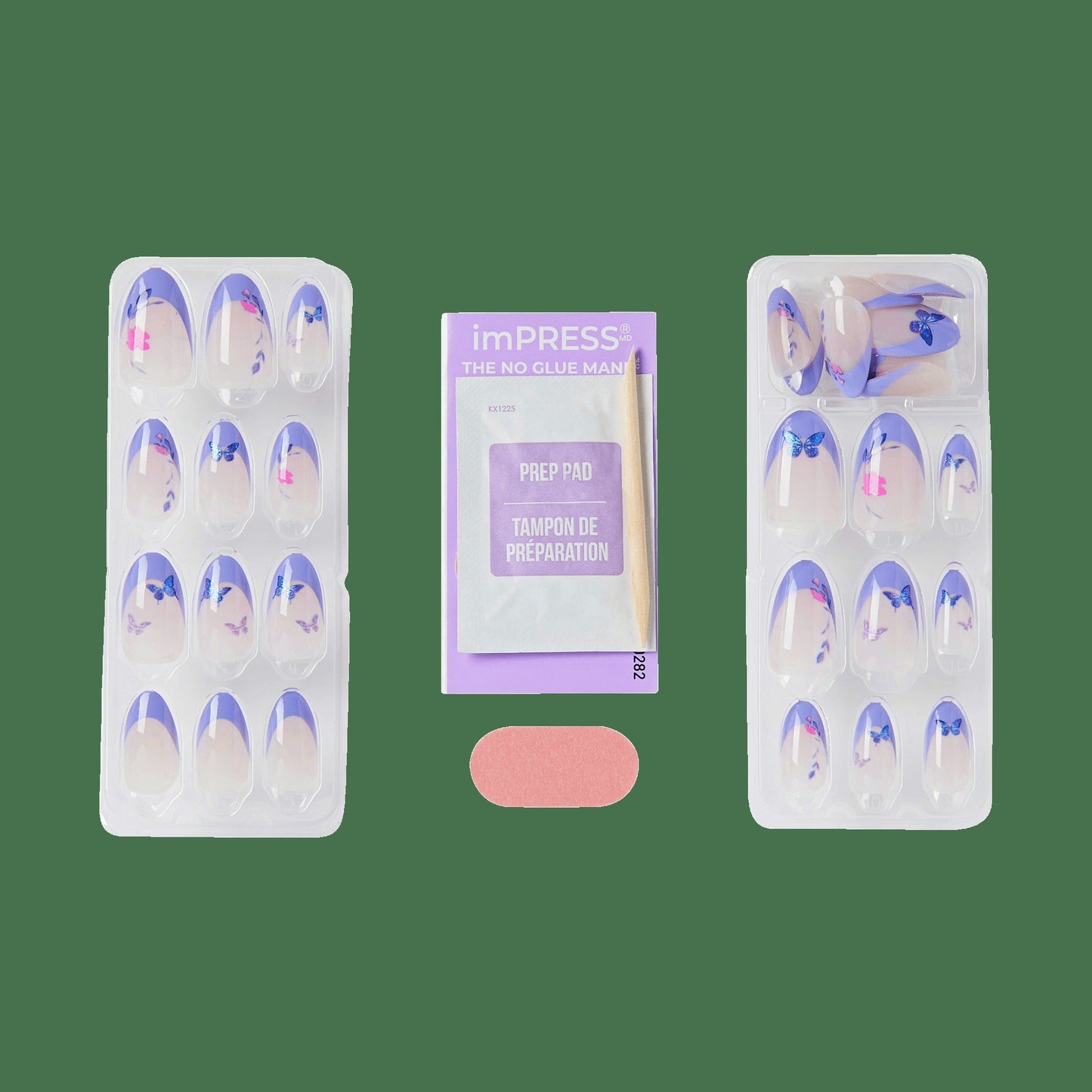 Impress X WICKED: FOR GOOD | Glinda Upland | French Design, Purple, Medium, Almond, Manicure
