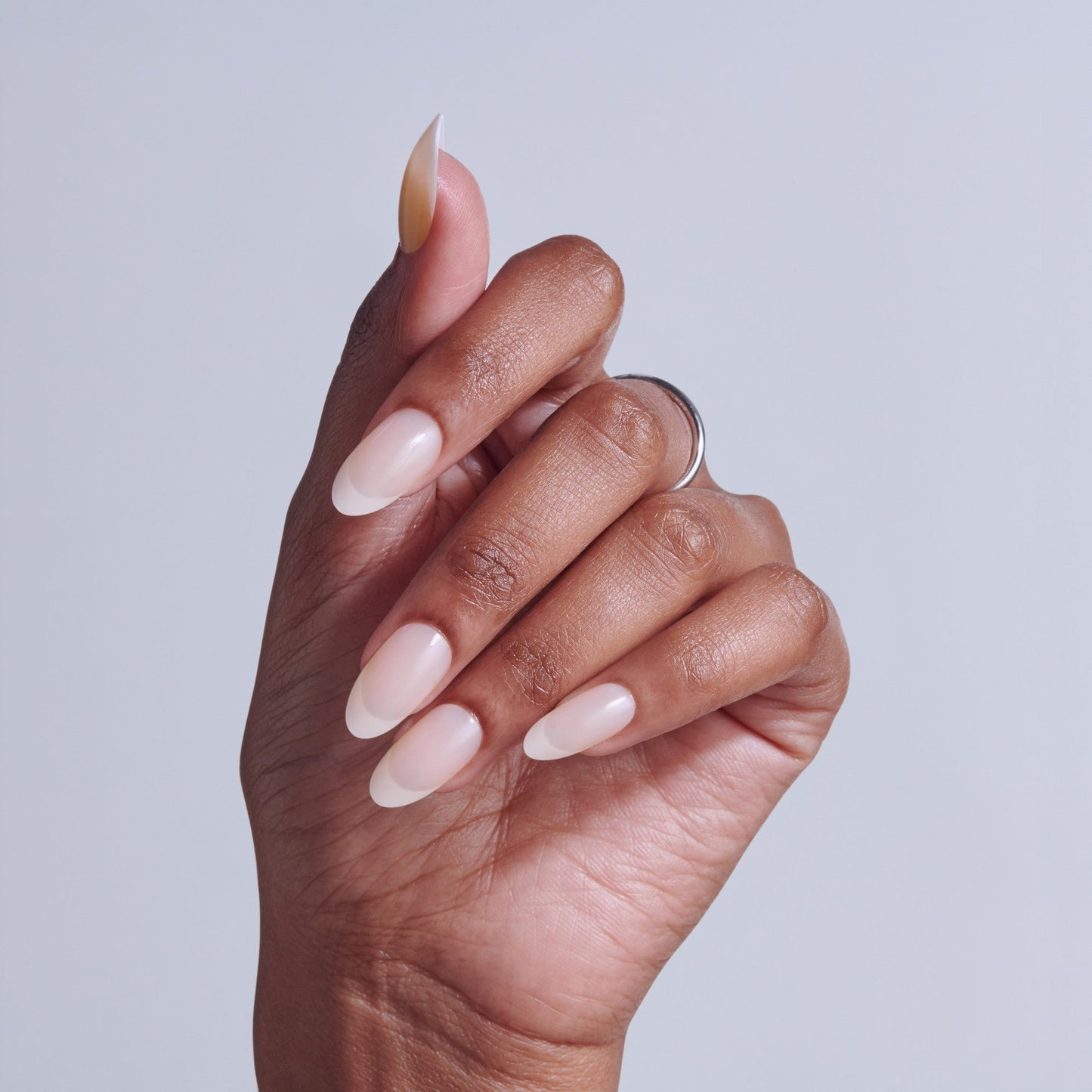 Kiss Core French Press On Fake Glue Nails - Burble | French Tips, White, Medium, Almond