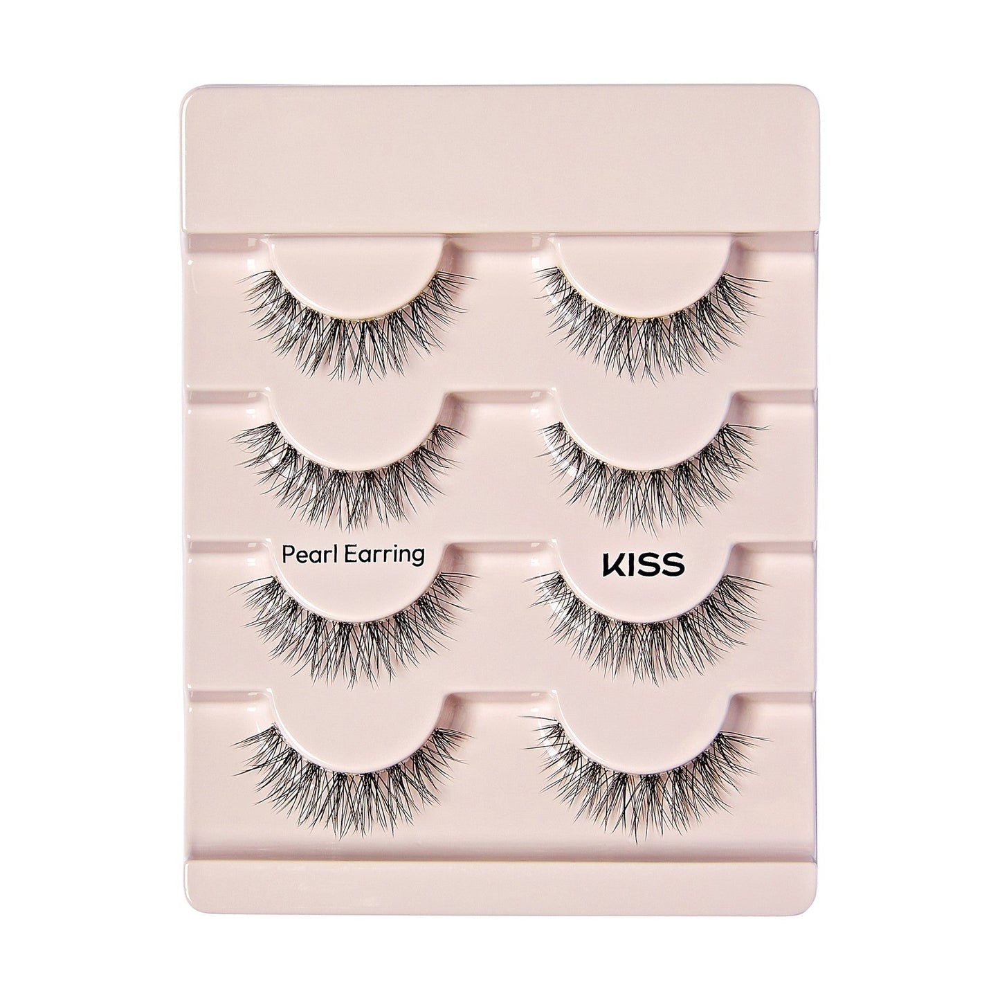 Kiss The New Natural False Eyelashes 4-Pair Multipack - Pearl Earring | 4 Pairs, Strip Lashes, 12mm