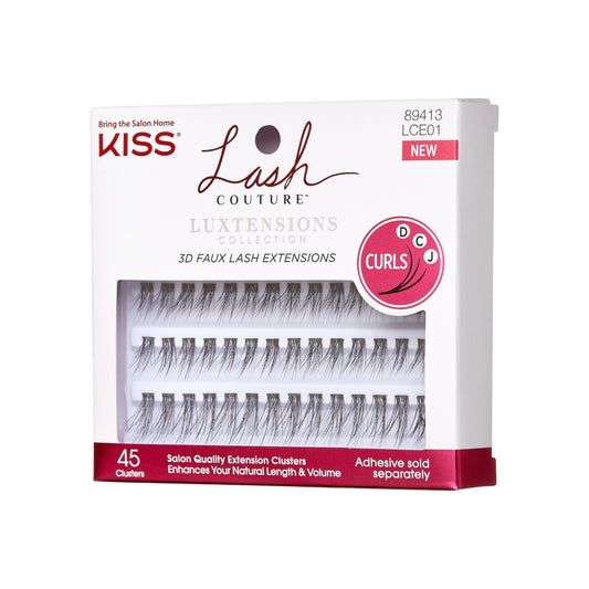 Kiss Lash Couture Luxtensions False Eyelashes Kit - Natural Volume | 45 Clusters, Cluster Lashes, 12mm-16mm