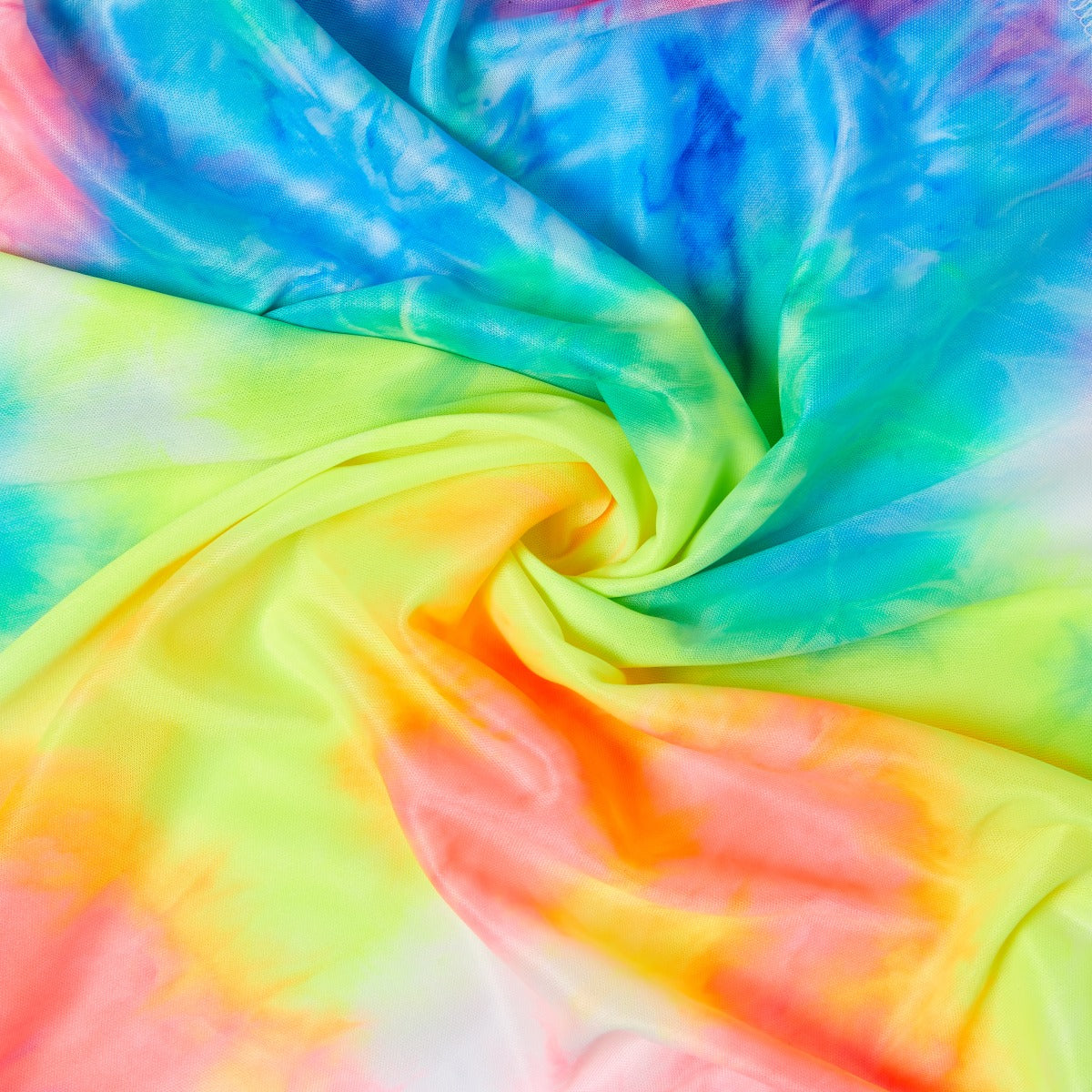 Kiss Colors & Care Soft Satin Wrap Scarf - Tie Dye | Head Scarf, Hair Scarf, 60"L x 16"W, Hair Accessories