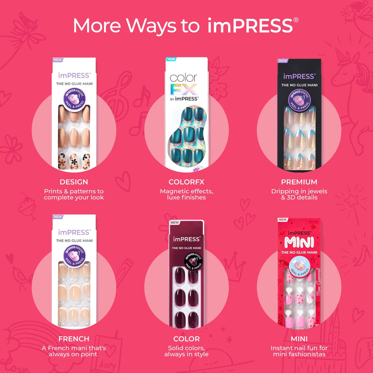 Impress Kids No Glue Fake Press On Nails - Fairy Sparkle | Design, Multicolor, Kids, Squoval, Manicure
