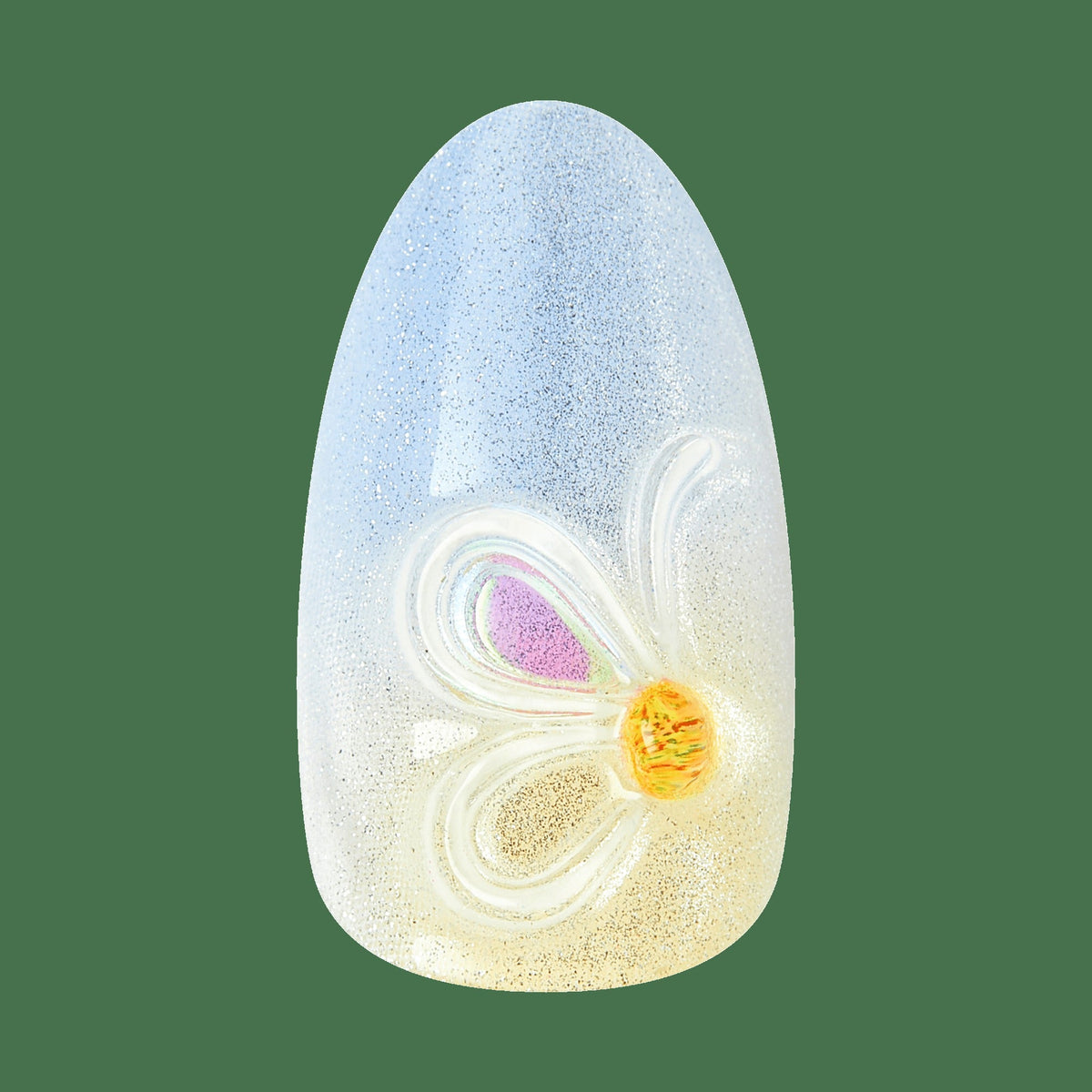 Kiss Nail Drip Press On Fake Glue Nails - Merry Sky | 3D & Jewel Design, Multicolor, Medium, Almond