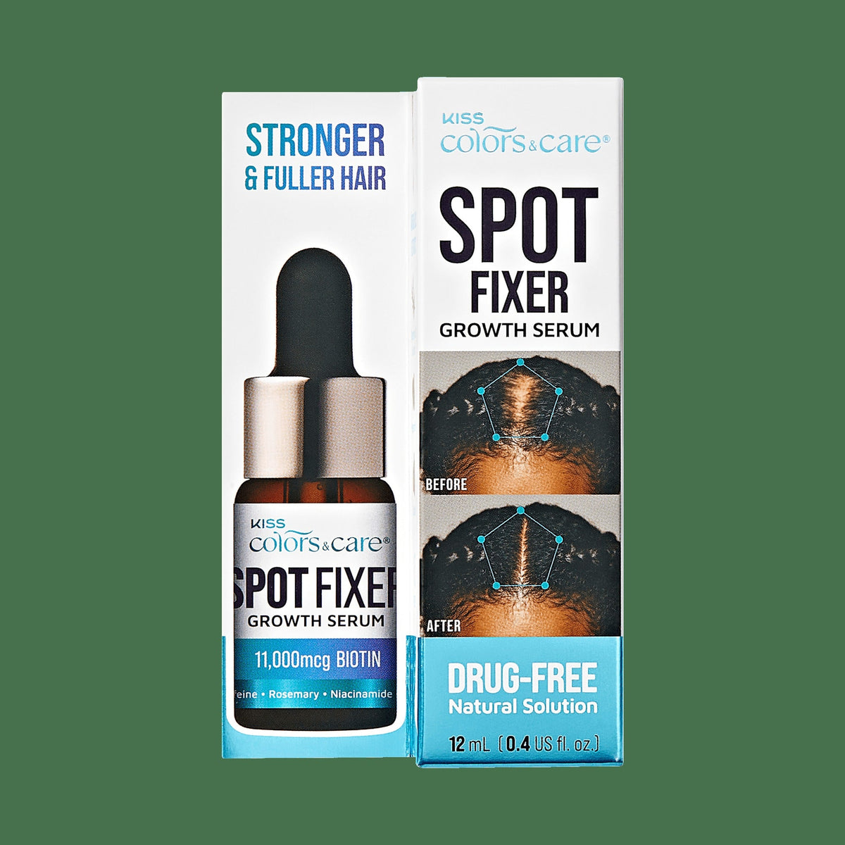 Kiss Colors & Care Healthy Hair Fixation Trio - Spot Fixer Growth Serum | Biotin & Caffeine Infused, Targeted Spot Treatment, Hair Care