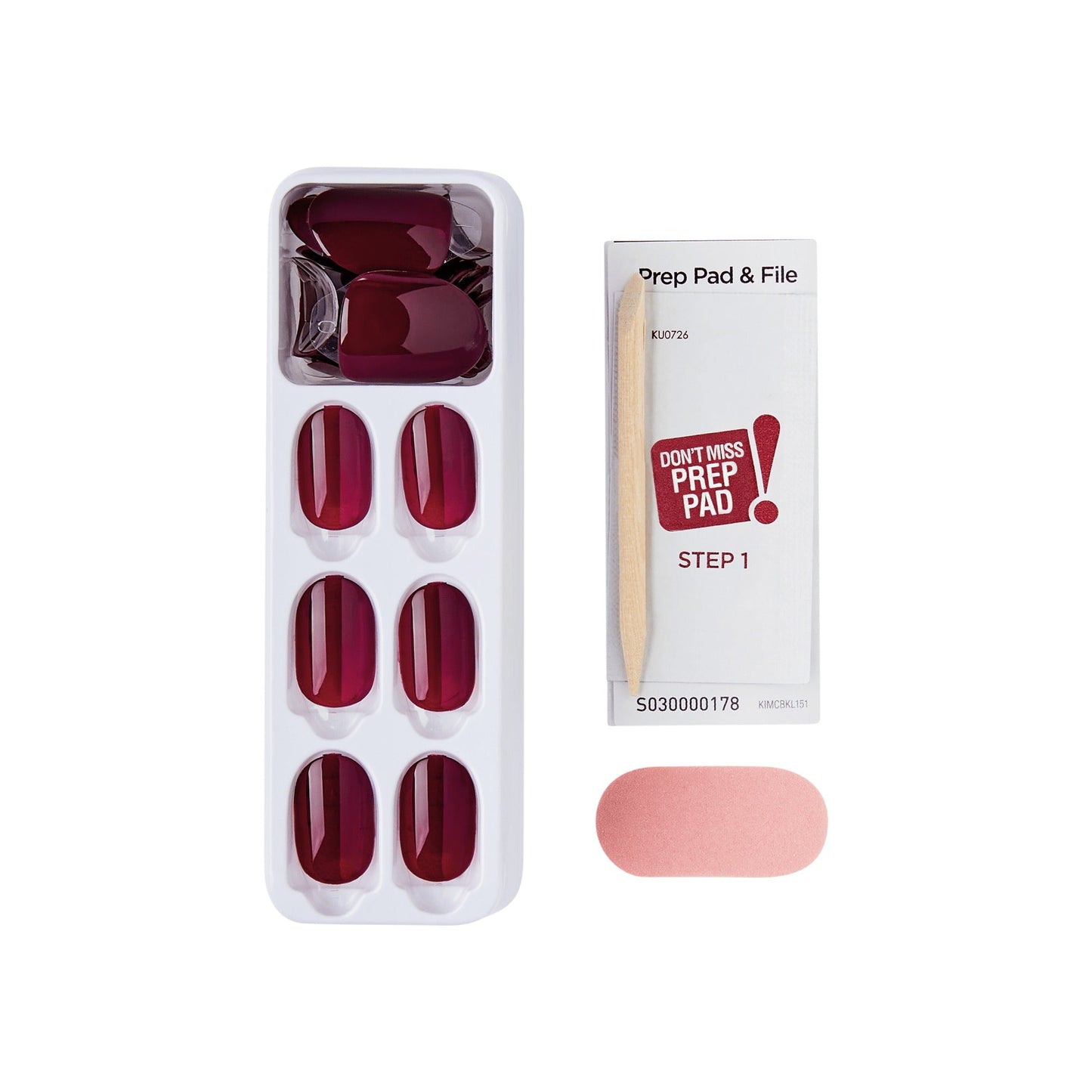 Impress Color No Glue Fake Press On Nails - Over You | Solid, Red, Short, Oval, Manicure