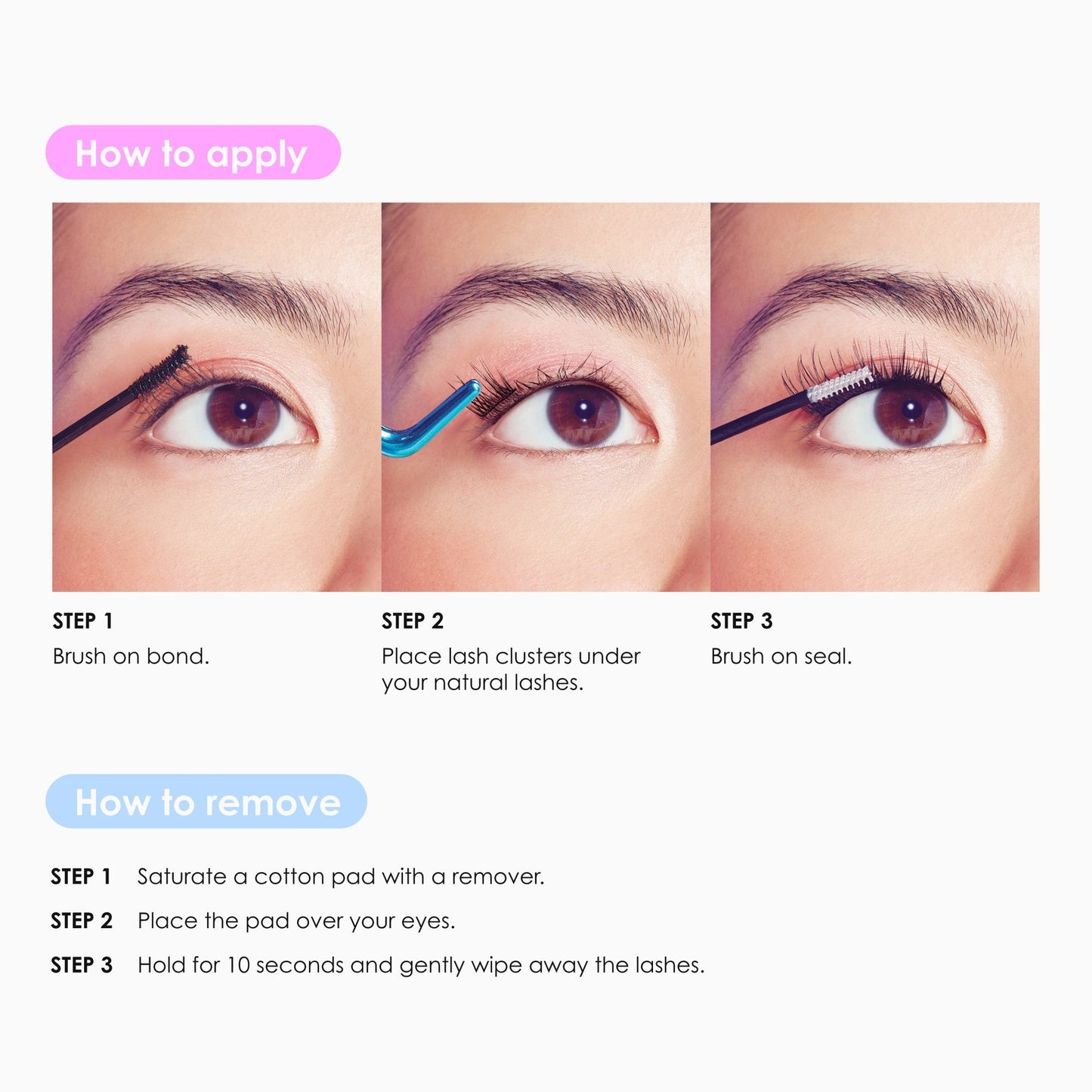 Falscara Pride Starter Kit -Natural | DIY False Lash Extensions, Light Glam, Cluster Lash, Wispy Lashes, Pride, 10 Wisps, 12mm