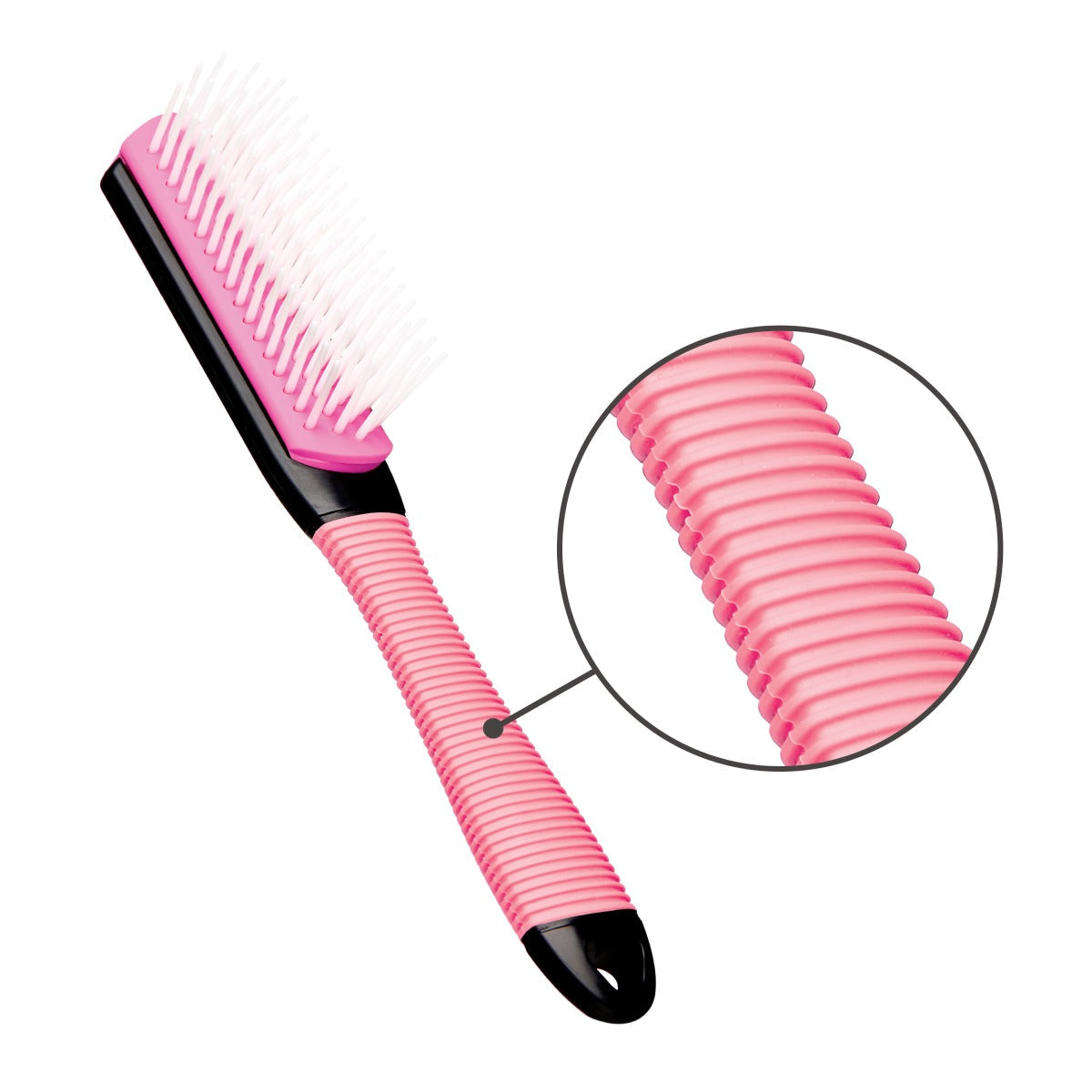 Kiss Colors & Care Mini Non-Slip Soft Bristle Detangling Brush - Pink | Detangling Brush, Curl Brush