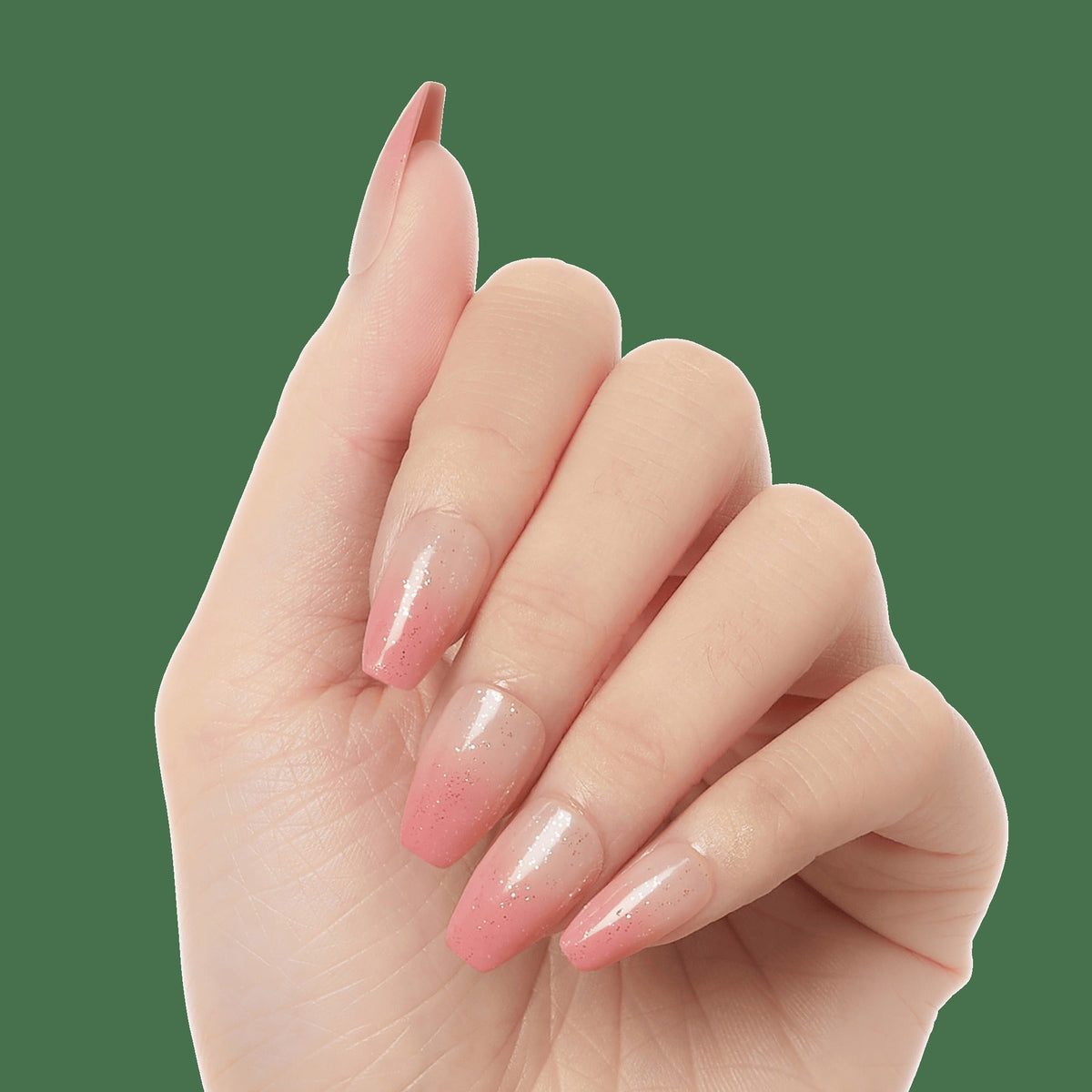 Kiss Salon X-tend Design Press On Soft Gel Nails - Detox | French Design, Pink, Medium, Coffin